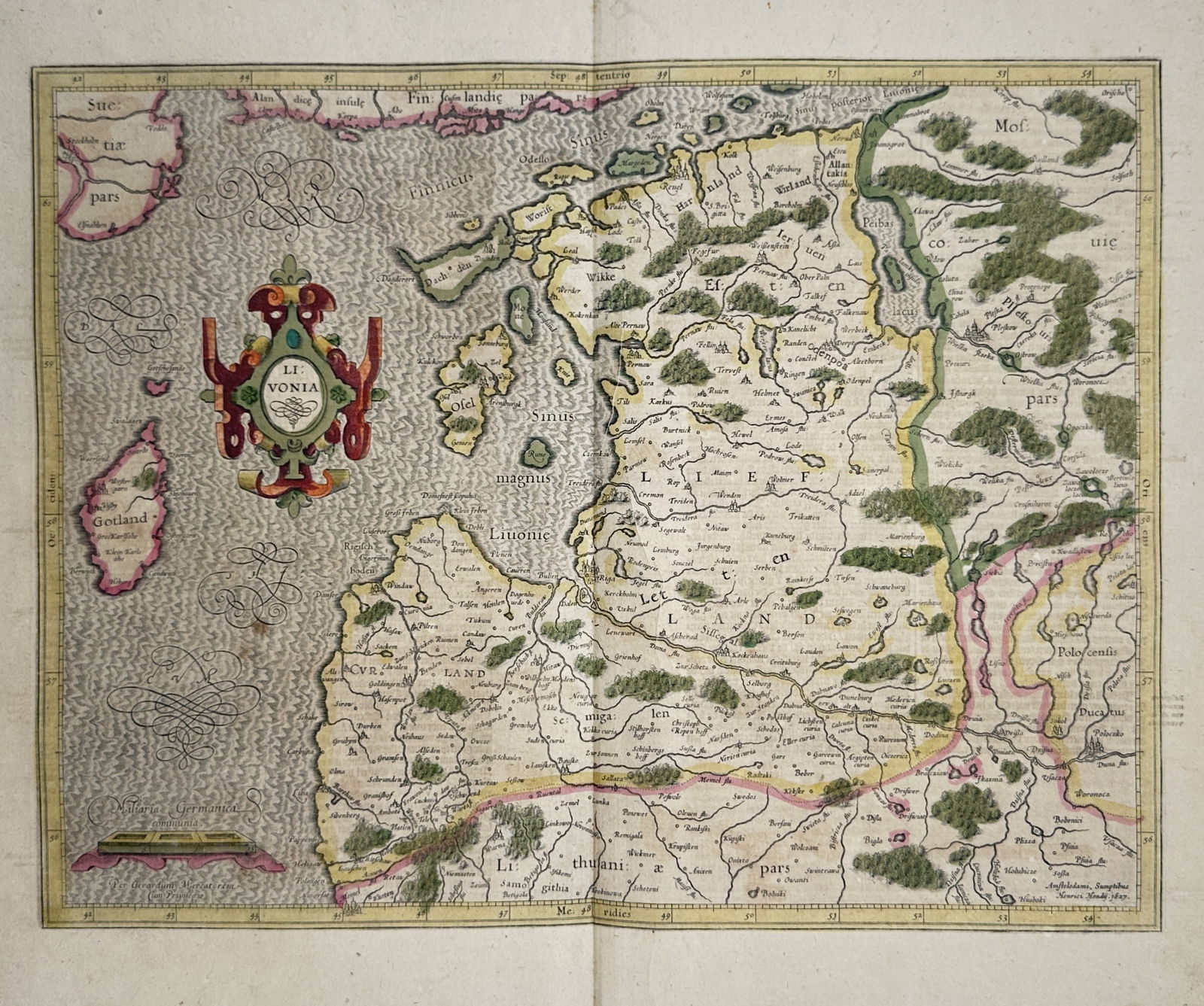 Gerardus Mercator (1512–1594) – Map of Livonia, Lithuania, and Curlandia (1 of 2)