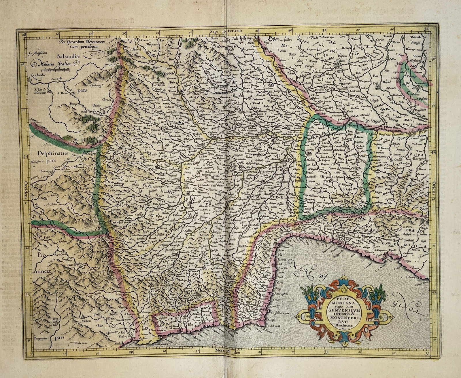 Gerardus Mercator (1512–1594) – Map of Bohemia and Surrounding Regions – Central Europe (1 of 2)