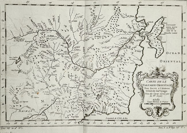 Antoine-François Prévost (1697–1763) – Map of Oriental Tartary (Siberia) (1 of 2)