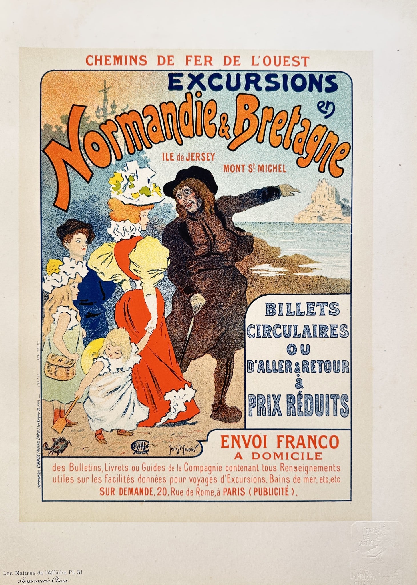 Lucien Meunier (1852–1925) – Normandy & Brittany – Colour lithograph (Circa 1897) (1 of 3)