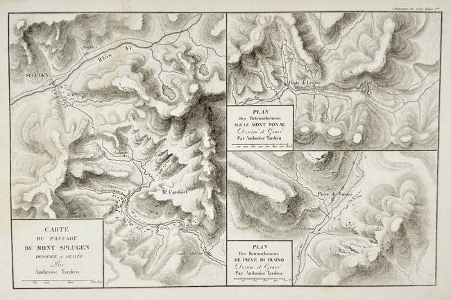 Ambroise Tardieu (1788–1841)– Map of Switzerland and Italy - the Splügen Pass - Copperplate (1 of 2)