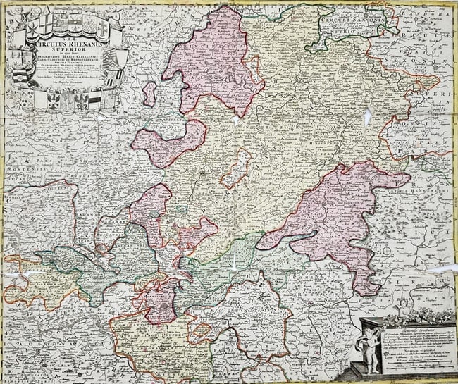 Johann Baptist Homann (1664–1724) – Map of the Upper Rhine Circle – Germany (1 of 2)