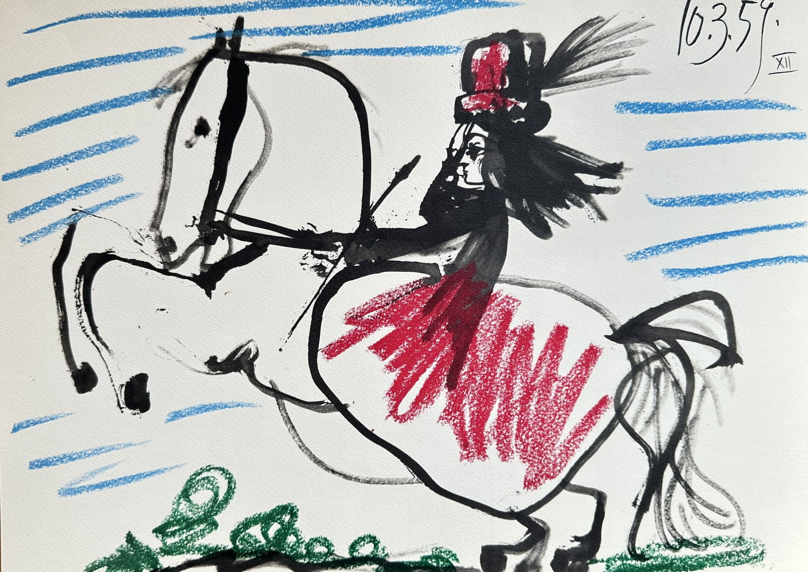 Pablo Picasso (1881–1973) – Horse and Rider – Color lithograph (1961) (1 of 2)