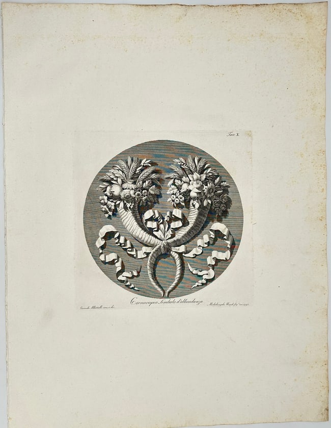 Giocondo Albertolli (1742–1839) – Large Engraving – Symbol of Abundance (1 of 2)