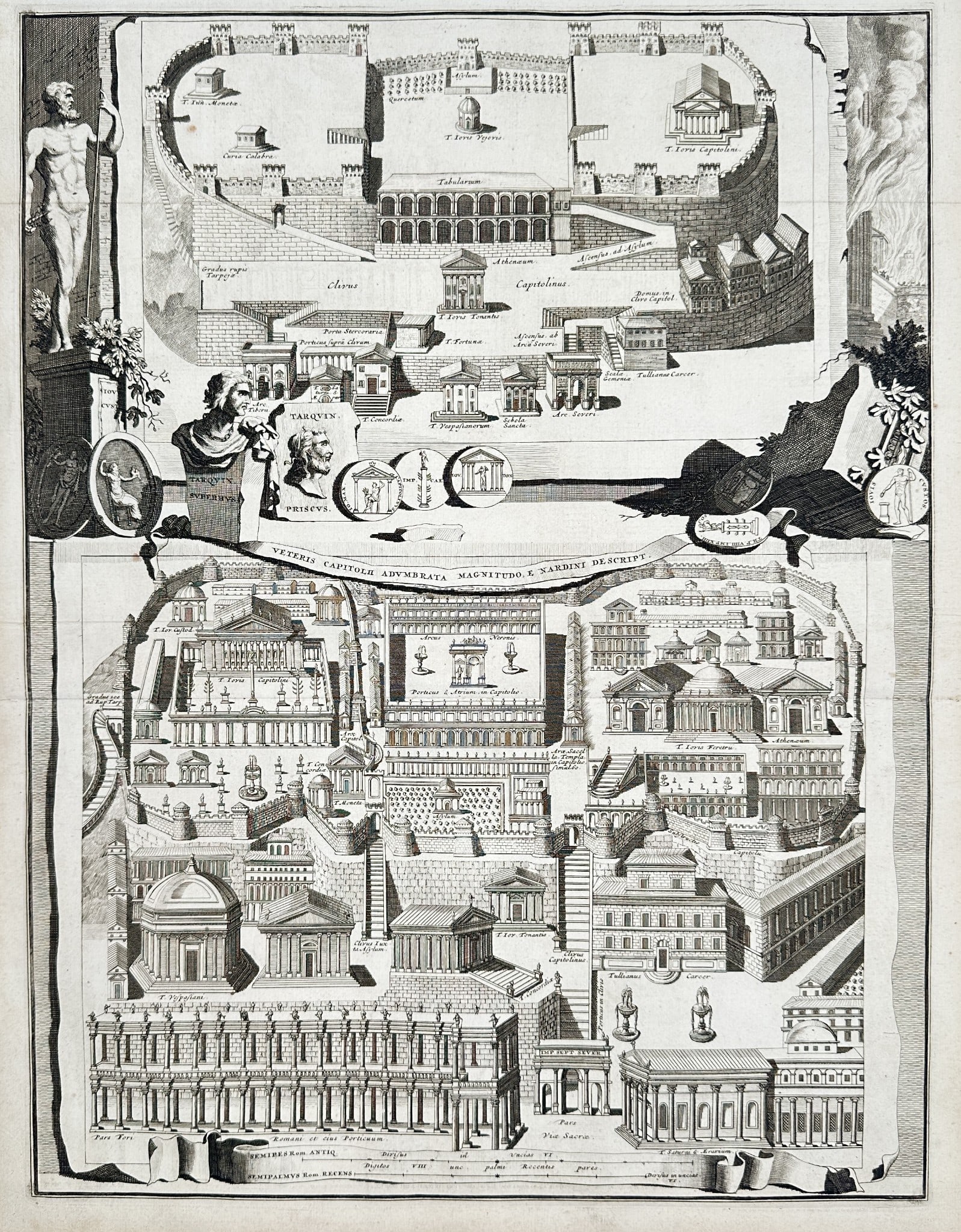 Jan Goeree (1670–1731) – Bird's-eye View of the Ancient Roman Capitol (1 of 2)