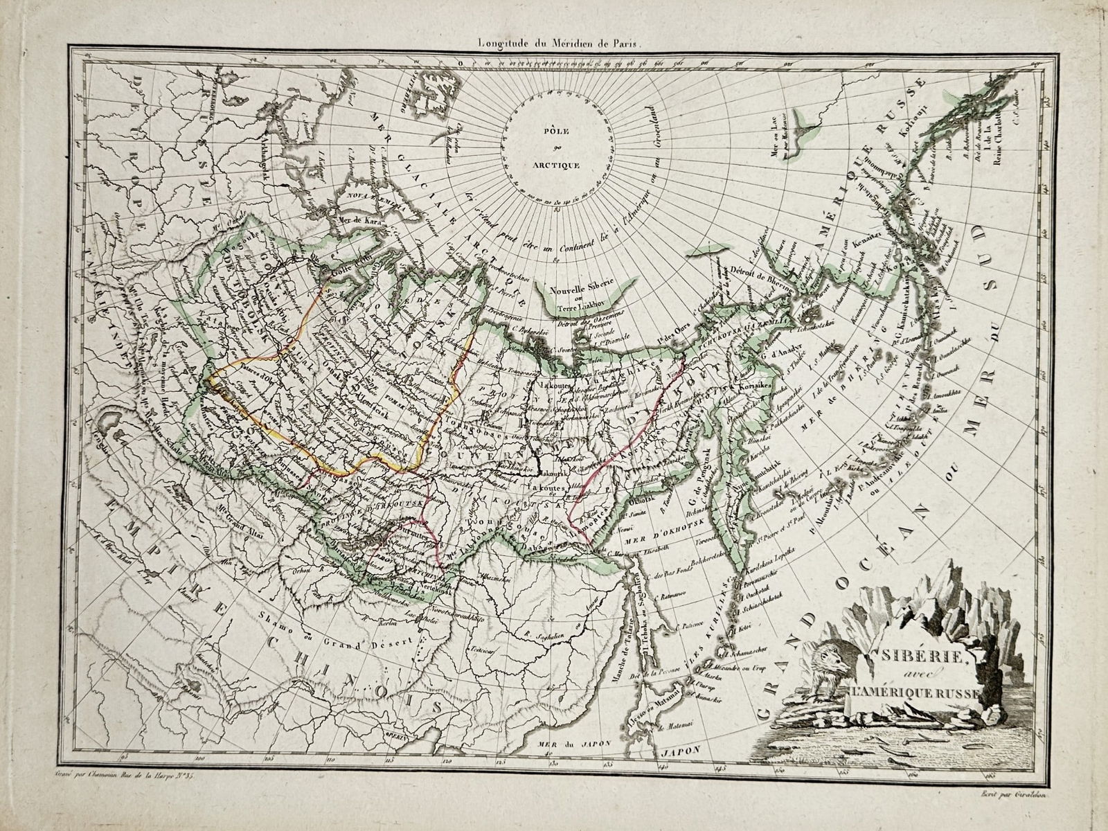 Conrad Malte-Brun (1775–1826) – Map of Siberia and Russian America (1 of 2)