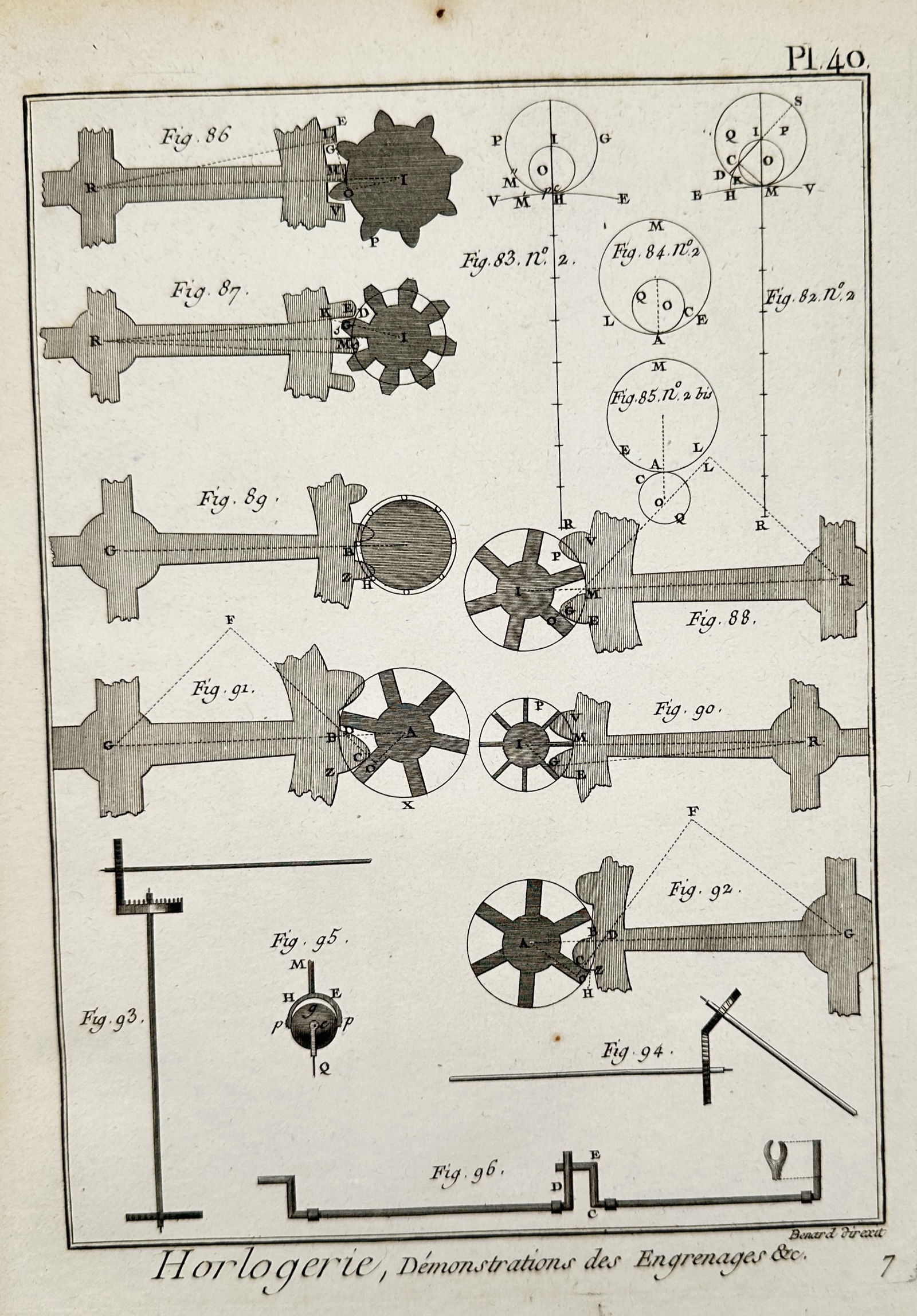 Robert Benard (1734-1777) - Engraving of Horological Gear Demonstrations - Engraving (1 of 2)
