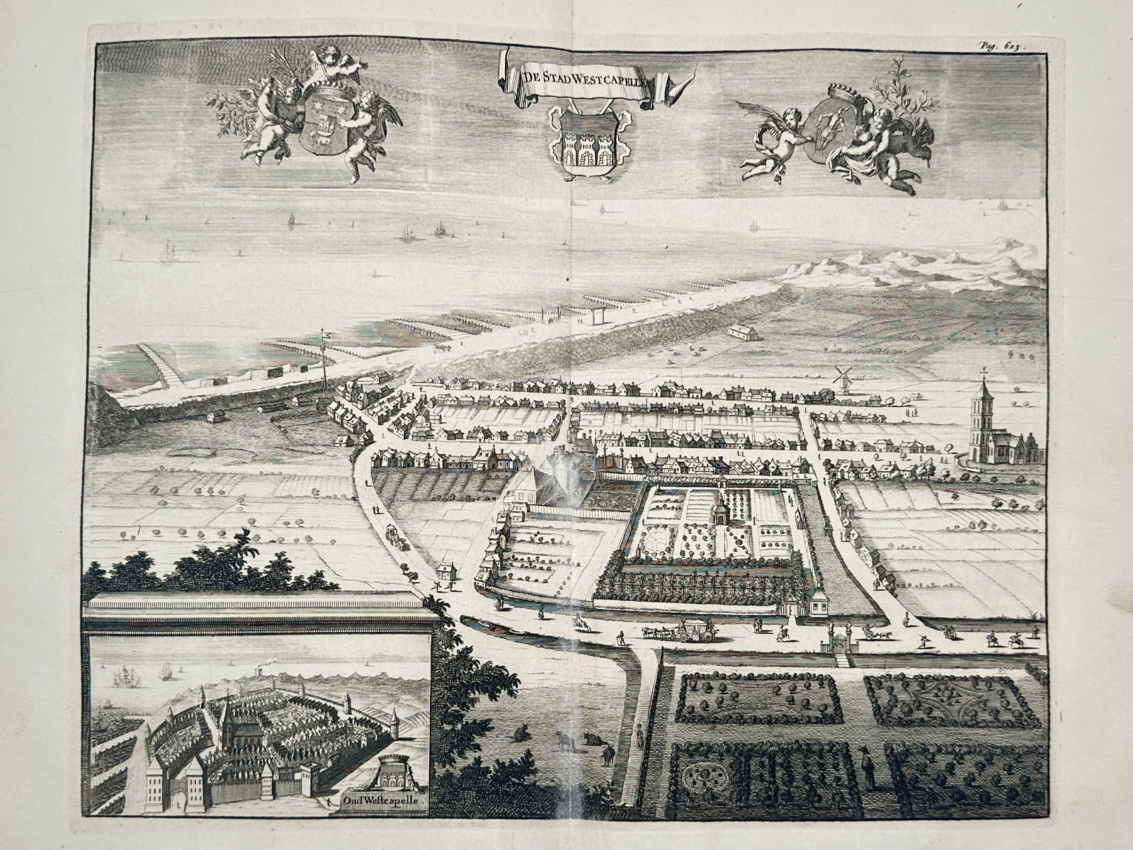 Matthäus Smallegange (1624–1710) – Detailed Topography of Westkapelle Region – Engraving (1 of 2)