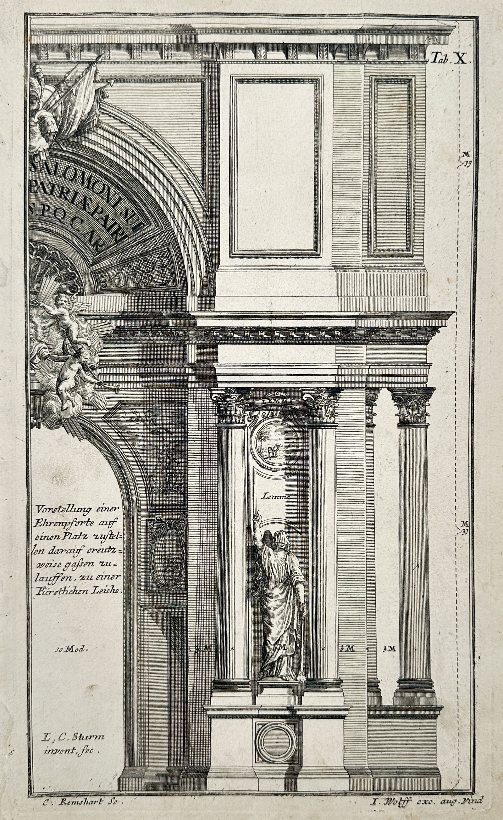 Nikolaus Goldmann (1611–1665) – Triumphal Arch for a Princely Residence – Engraving (1 of 2)