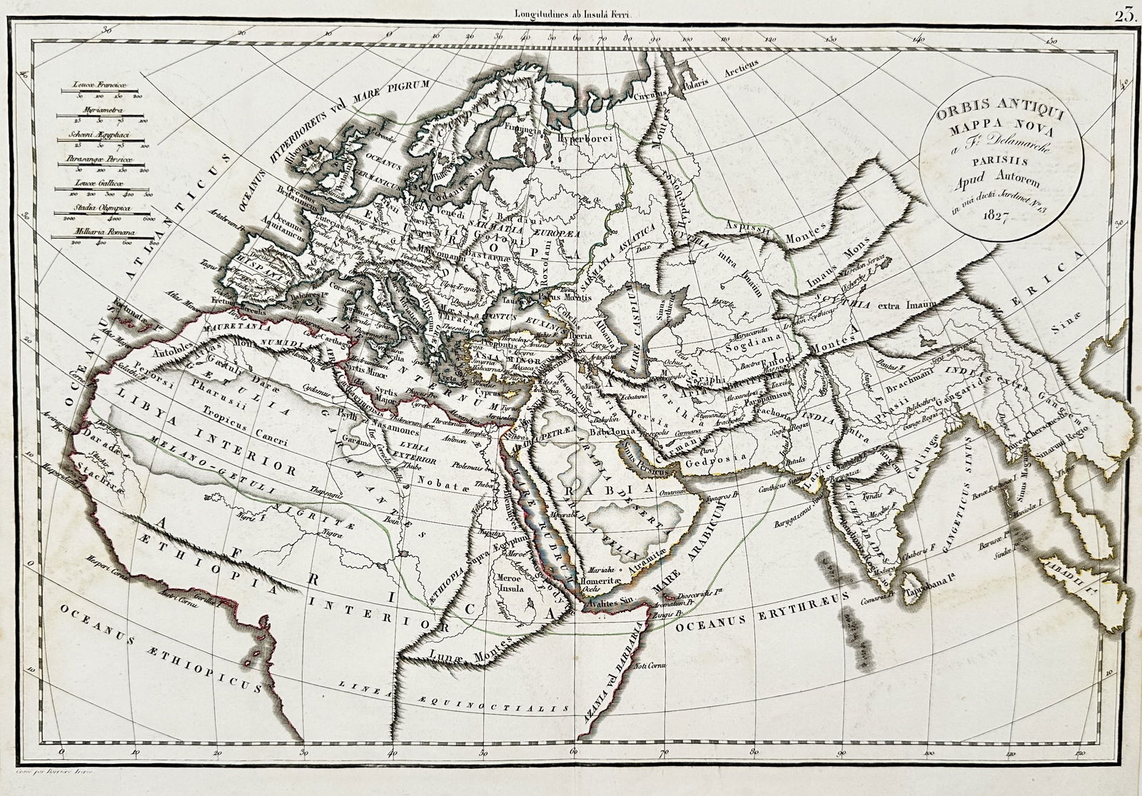 Felix Delamarche (18th-19th Century) – Map of the Ancient World – Orbis Antiqui – Etching (1 of 2)