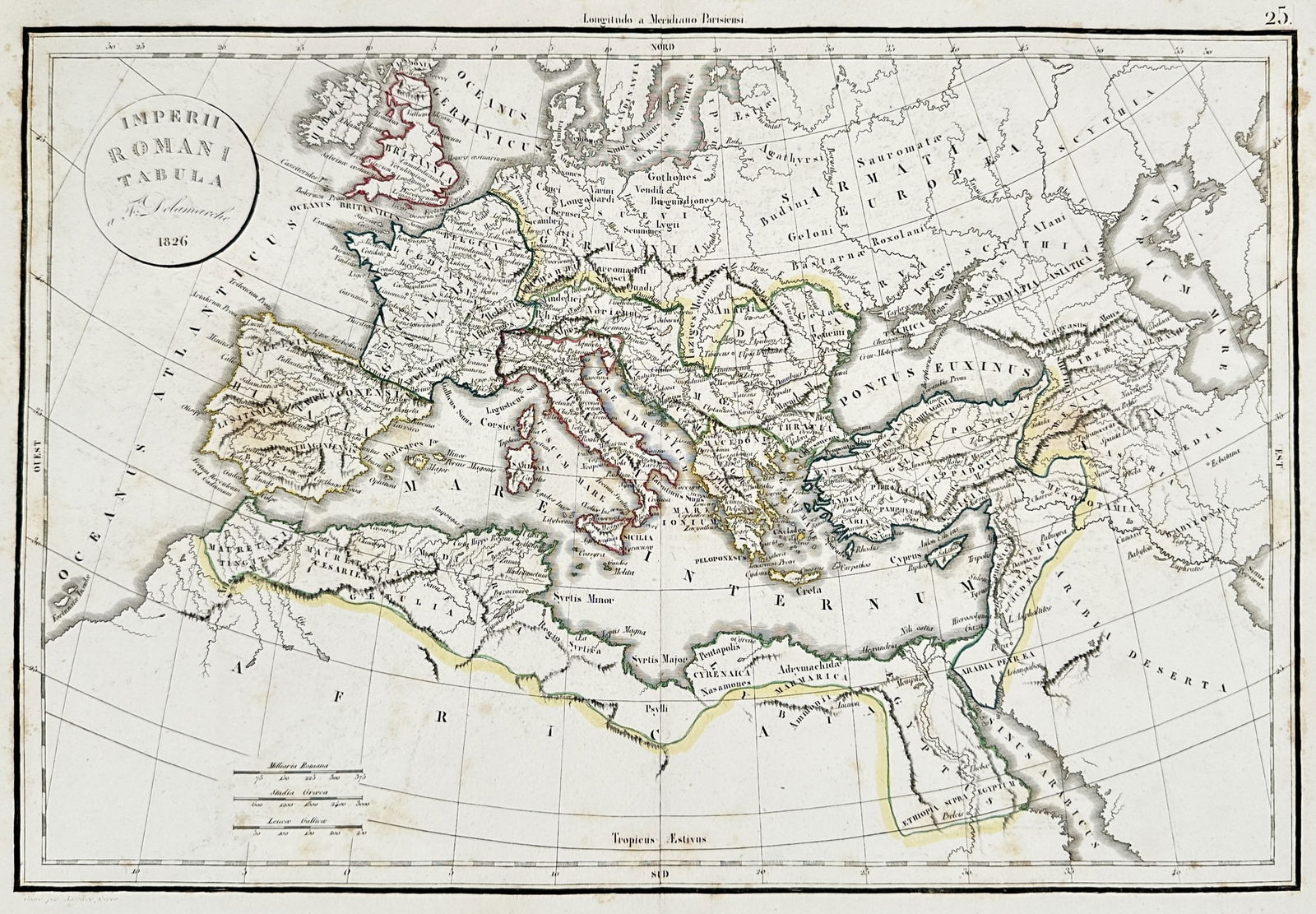 Felix Delamarche (active 1815–1848) – Map of the Roman Empire – Europe (1 of 2)
