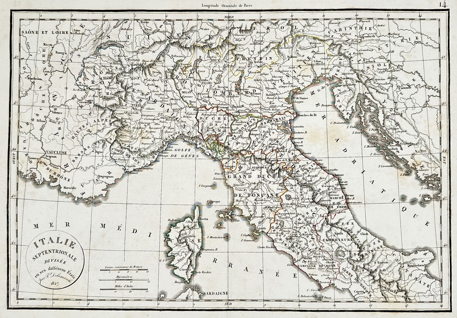 Felix Delamarche (active 1815–1848) – Map of Northern Italy – Italy (1 of 2)