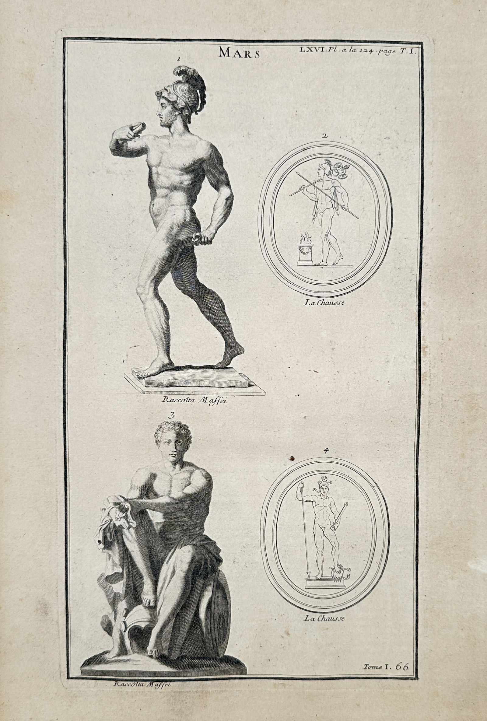 Bernard de Montfaucon (1655–1741) – Studies of Mars from Ancient Sculptures and Gems (1 of 2)
