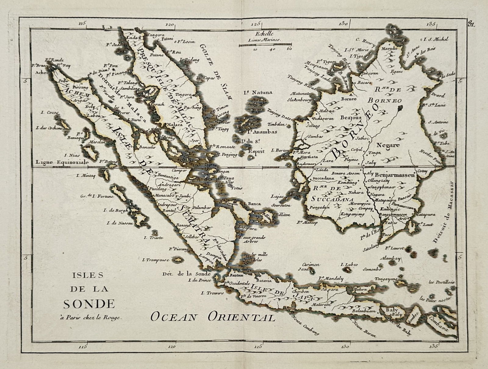 Georges-Louis Le Rouge (1712-1790) – Map of the Sunda Islands – Indonesia – Engraving (1748) (1 of 2)
