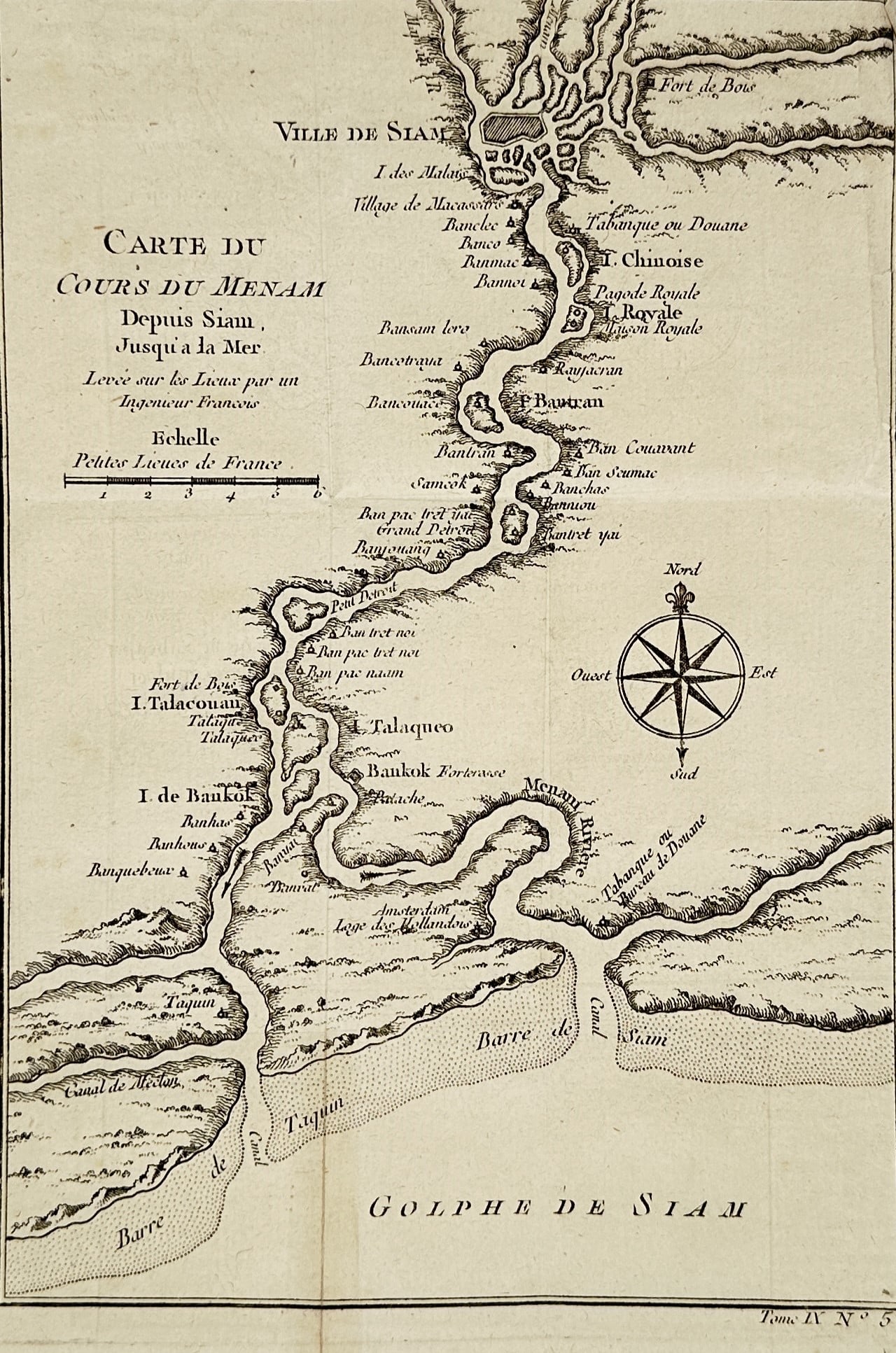Jacques-Nicolas Bellin (1703–1772) – Map of the Course of the Menam River – Thailand – (1 of 2)