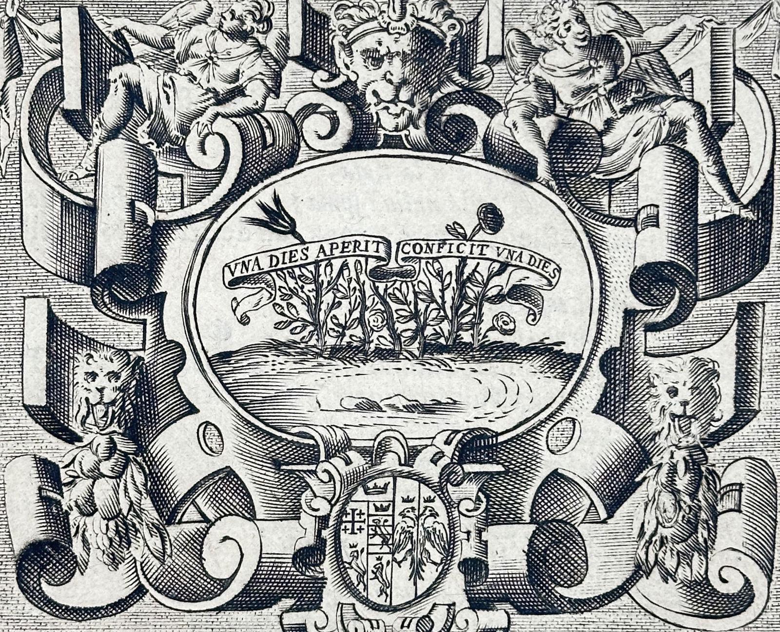 Girolamo Ruscelli (1504–1566) – Emblem of Federico Cornaro, Bishop of Padua – Engraving (1566) (1 of 3)