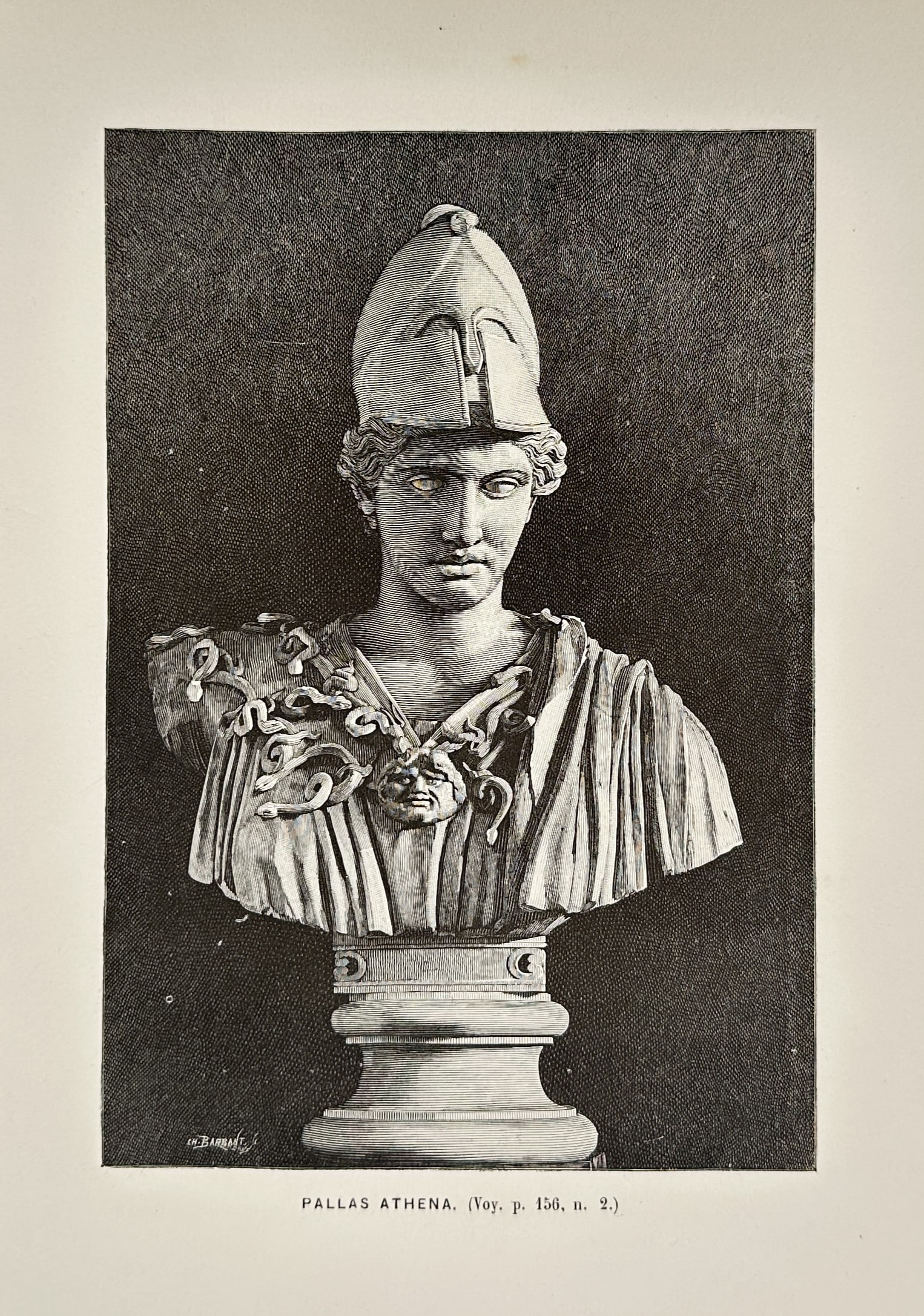 Victor Duruy (1811–1894) – View of Pallas Athena bust – Wood engraving (c. 1880s) (1 of 2)