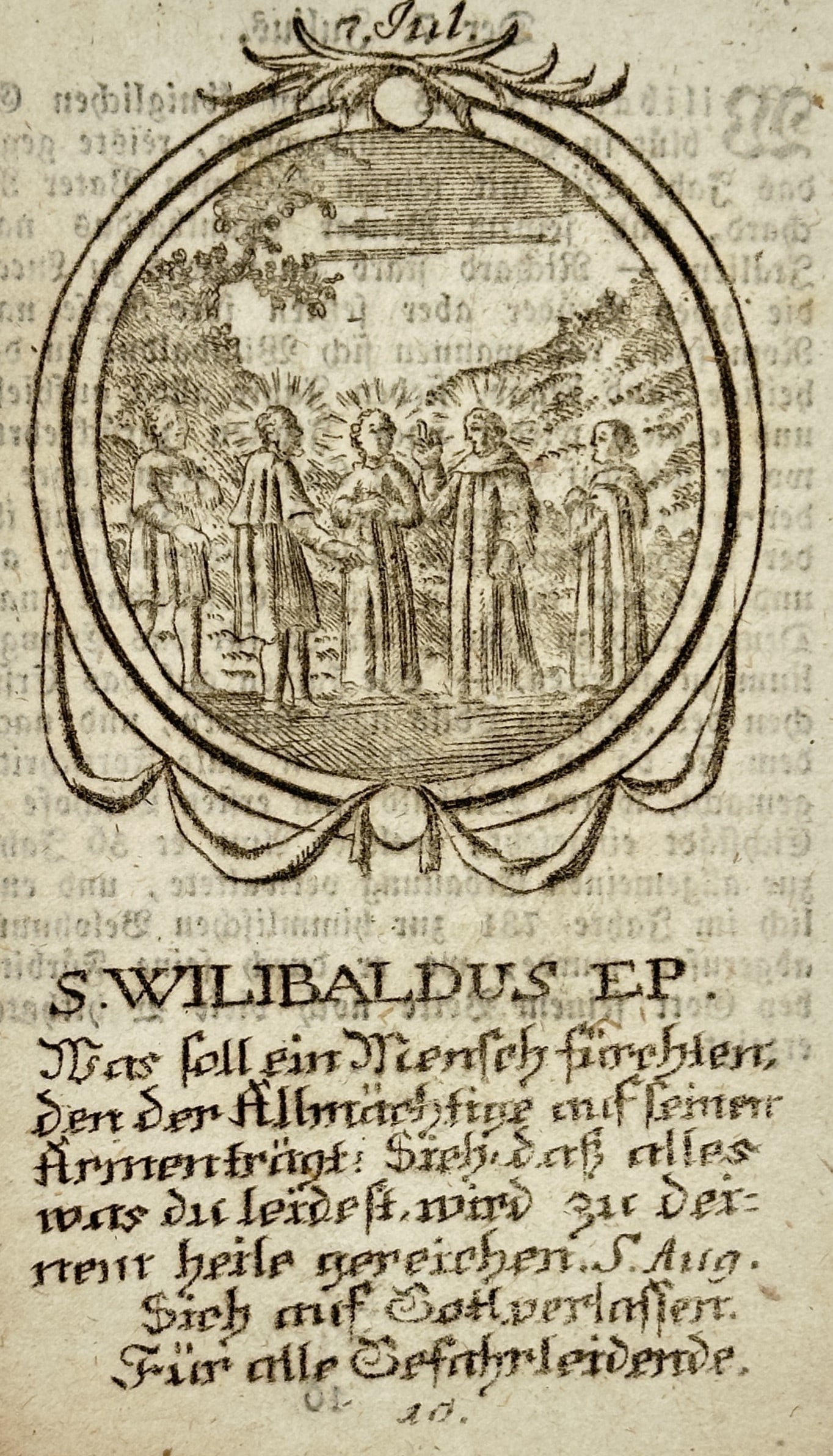 Johann Christian Leopold (1699–1755) – Saint Willibald Bishop – Engraving (c. 1730) (1 of 2)