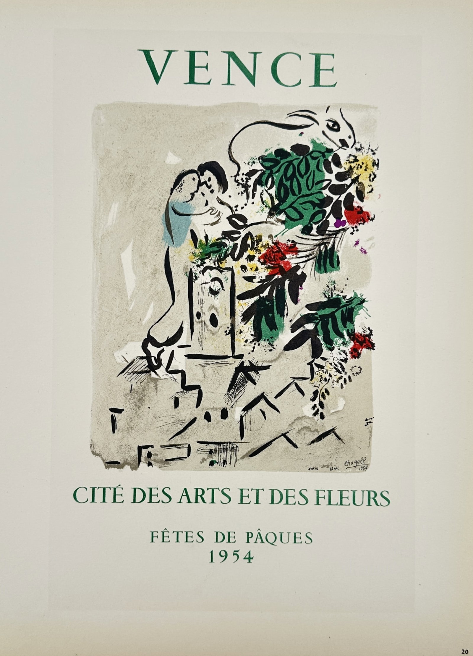 Marc Chagall (1887–1985), after – Poster for Vence, City of Arts and Flowers – Lithograph (1 of 2)