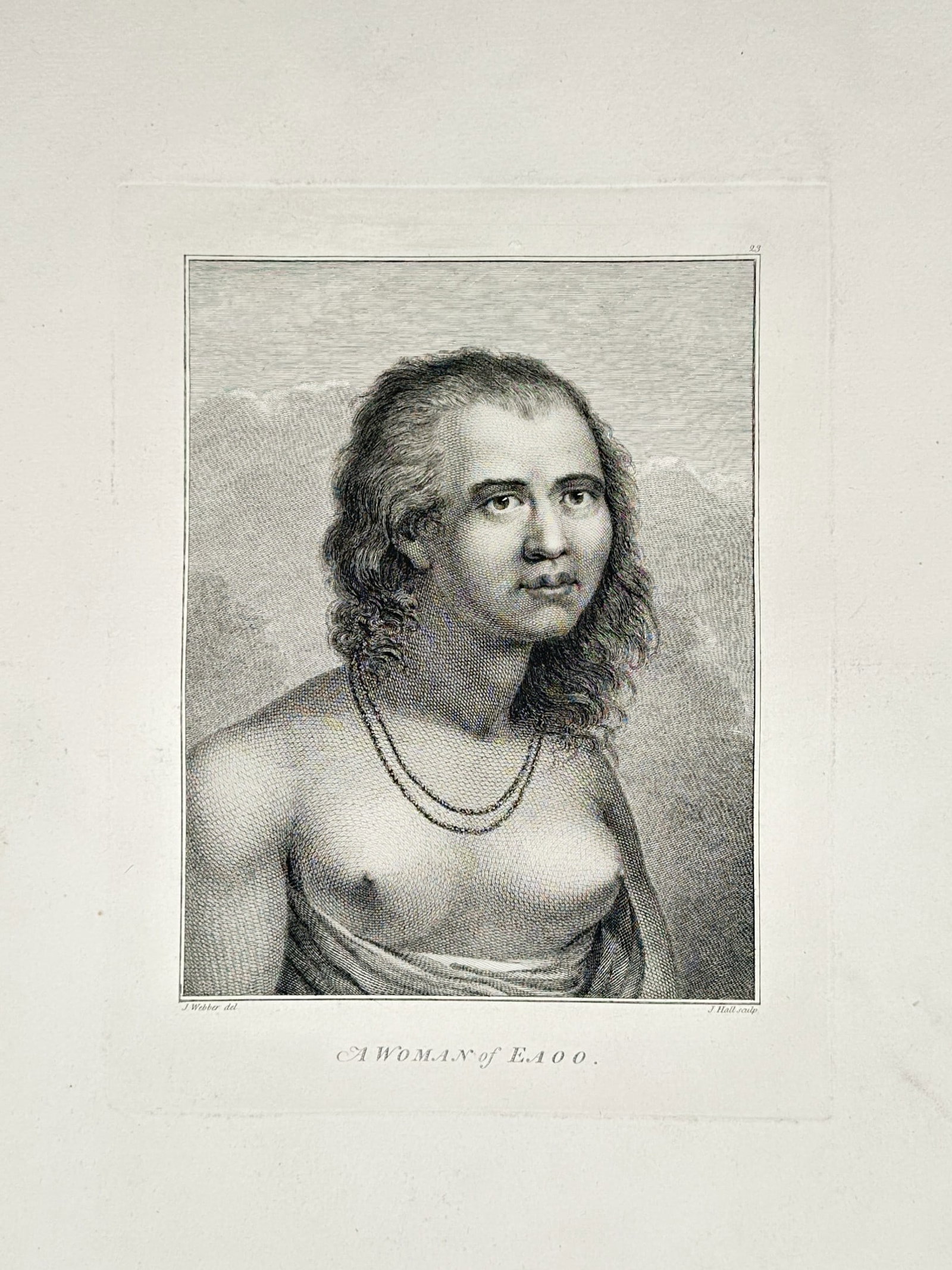 John Webber (1751-1793) – Portrait of a woman of Eaoo – Large Folio Engraving (1784) (1 of 2)