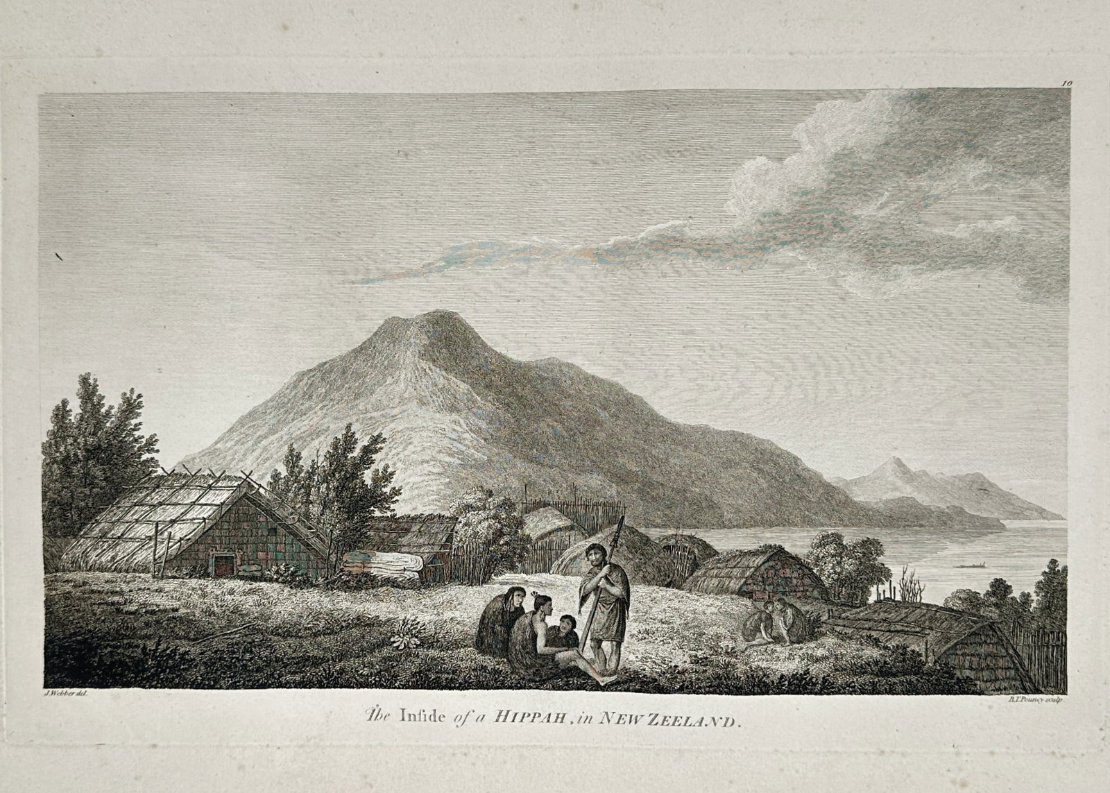 John Webber (1751-1793) – View of the inside of a Hippah in New Zealand – Large Folio Engraving (1 of 2)