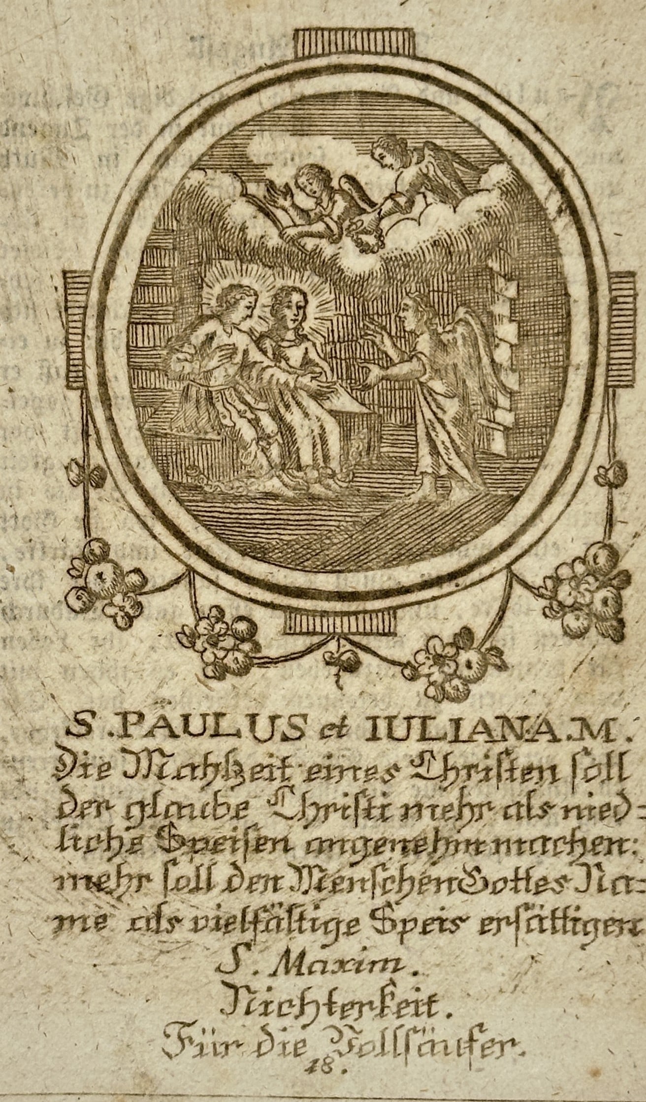Johann Christian Leopold (1699–1755) – Saint Paul and Saint Juliana – Engraving (c. 1730) (1 of 2)