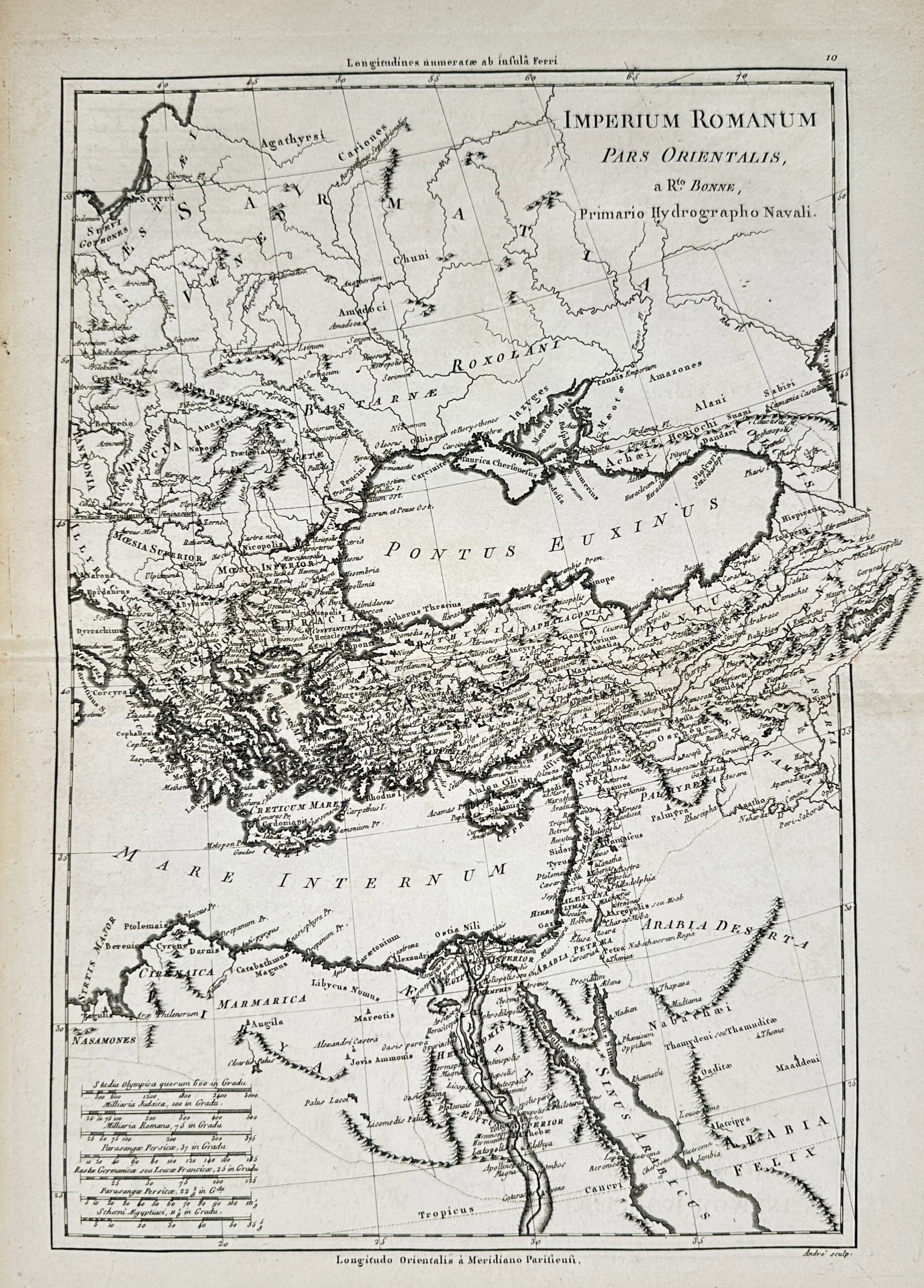 Rigobert Bonne (1727–1795) – Map of the Eastern Roman Empire – Eastern Mediterranean (1 of 2)