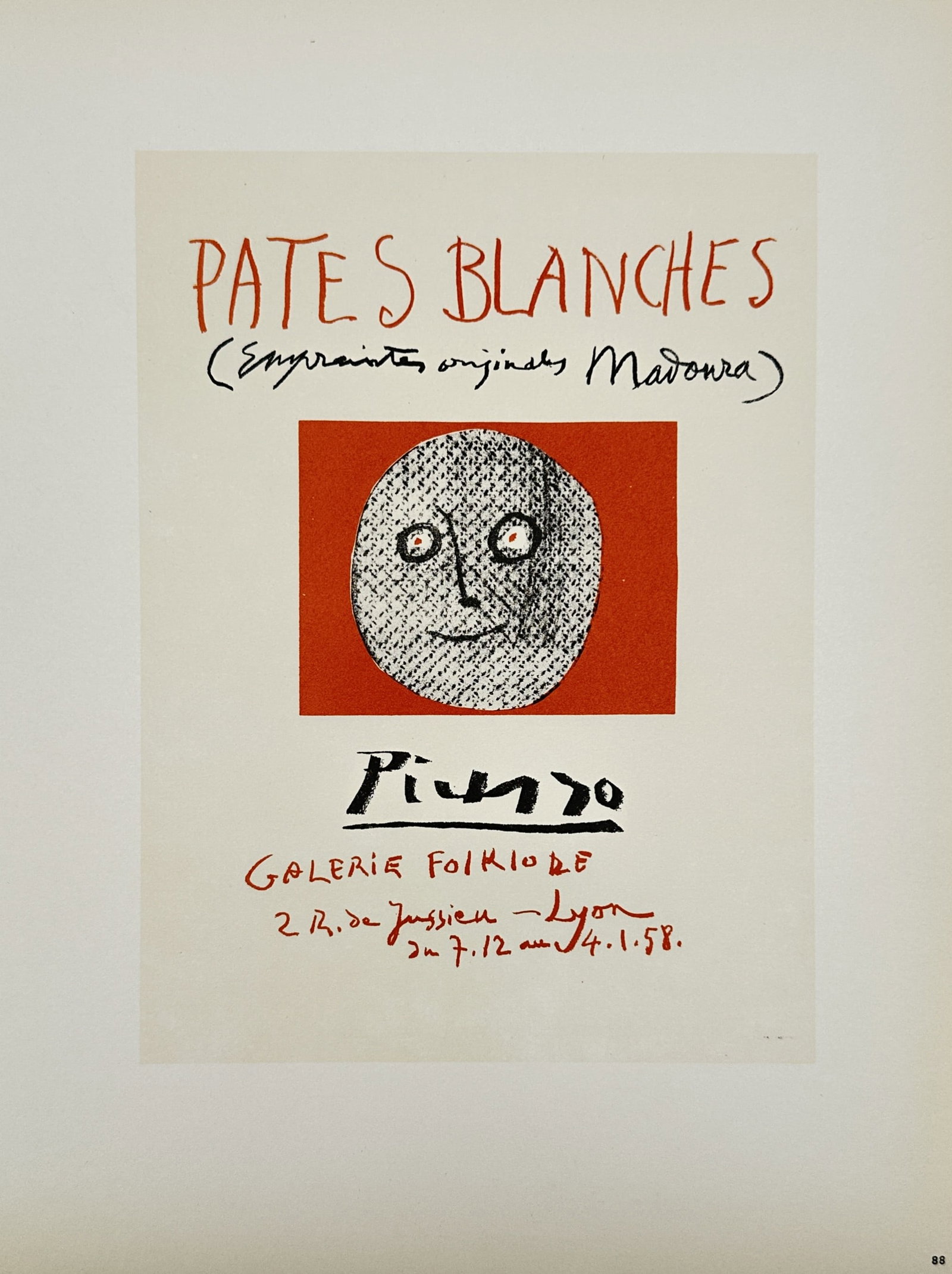 Pablo Picasso (1881–1973), after – Pates Blanches Exhibition Poster – Lithograph (1959) (1 of 2)
