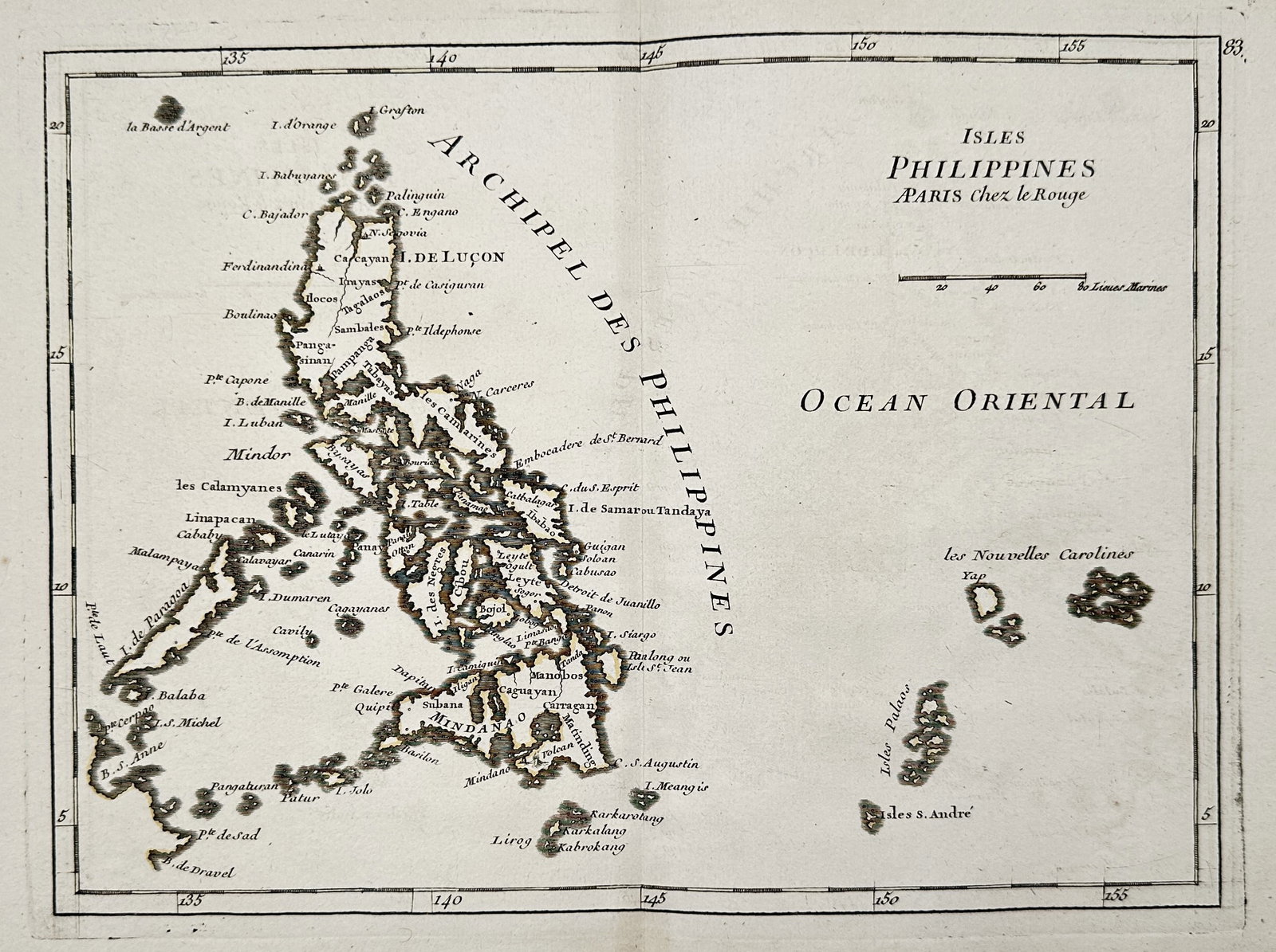 Georges-Louis Le Rouge (1712–1790) – Map of the Philippines and the Caroline Islands (1 of 3)