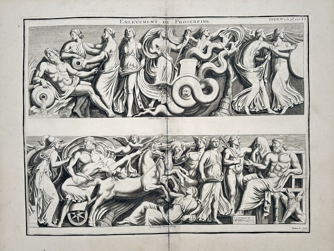 Bernard de Montfaucon (1655–1741) – The Abduction of Proserpine – Engraving (1719) (1 of 3)