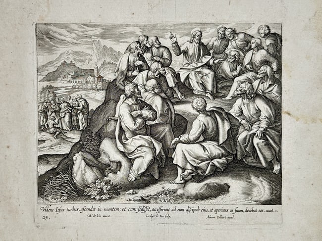 Marten de Vos (1532–1603) – The Sermon on the Mount – Engraving (1585) (1 of 2)