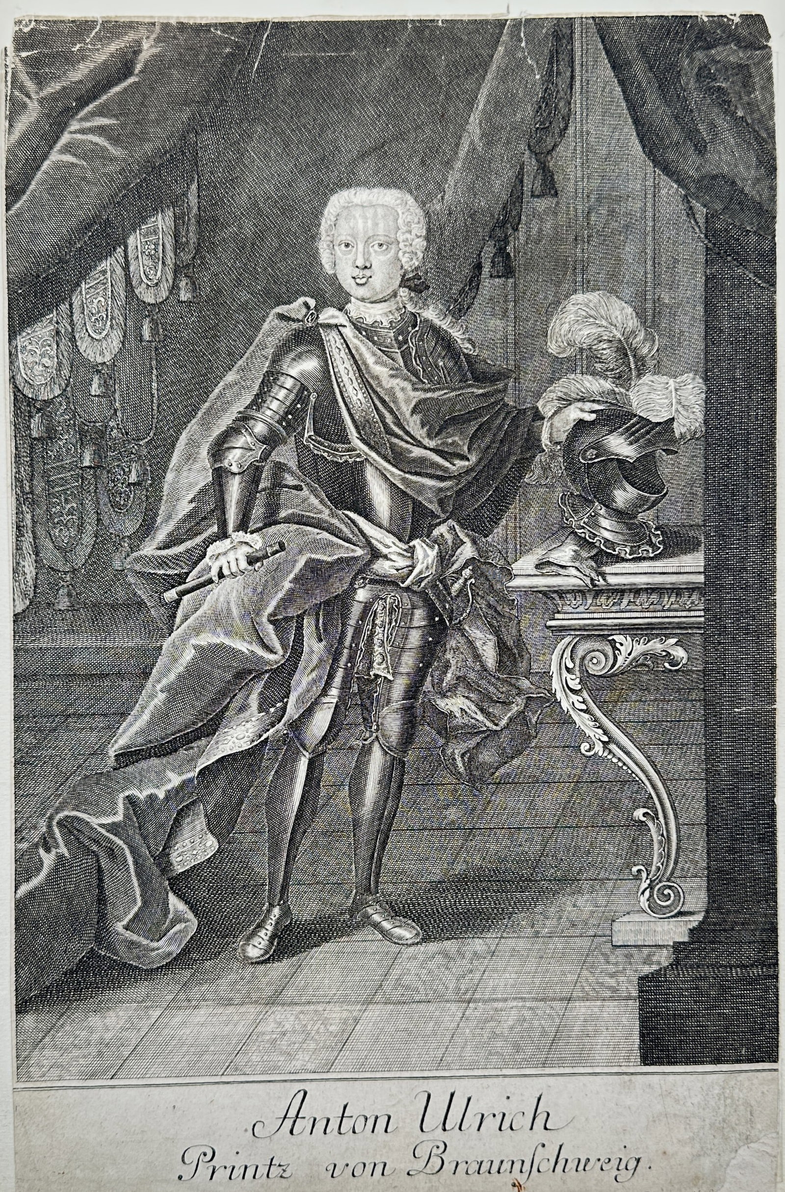 Johann Martin Bernigeroth (1713–1767) – Portrait of Anton Ulrich, Prince of Brunswick – (1 of 2)