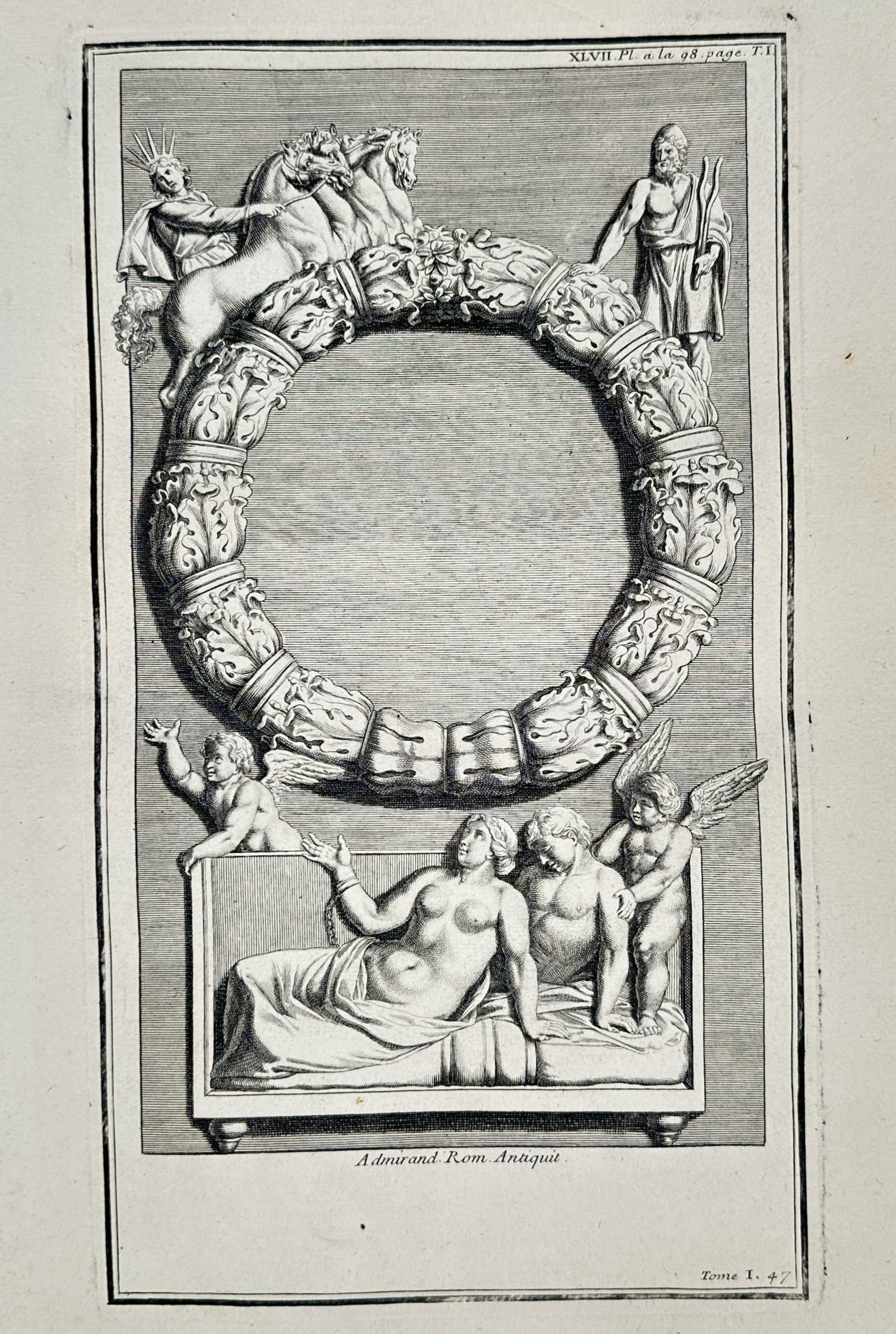 Bernard de Montfaucon (1655–1741) – Classical Allegory with Apollo and Hercules – Engraving (1 of 2)