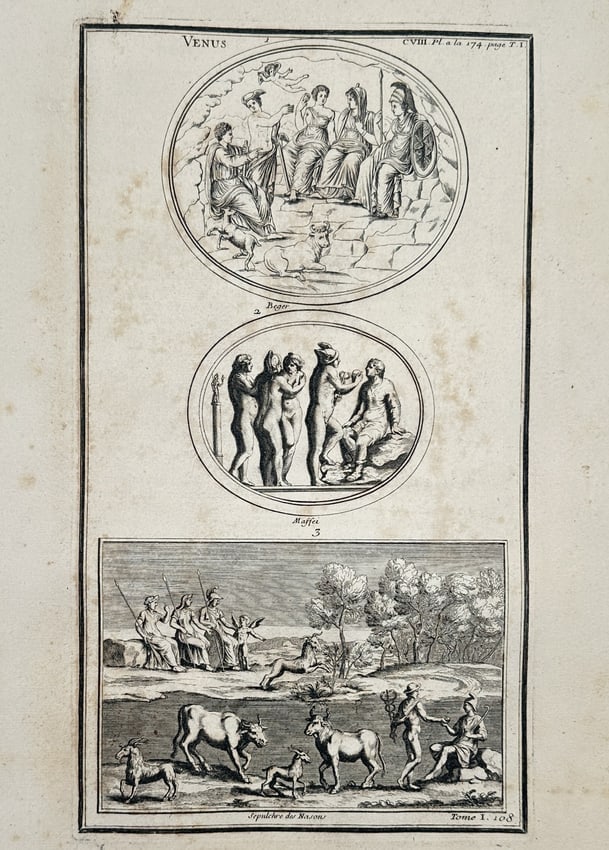 Bernard de Montfaucon (1655–1741) – Classical Representations of the Judgment of Paris and Venus (1 of 2)