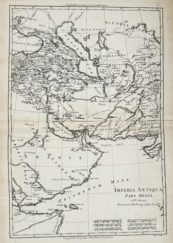 Rigobert Bonne (1727–1794) – Map of Ancient Middle East and Arabia – Asia – Engraving (1 of 2)