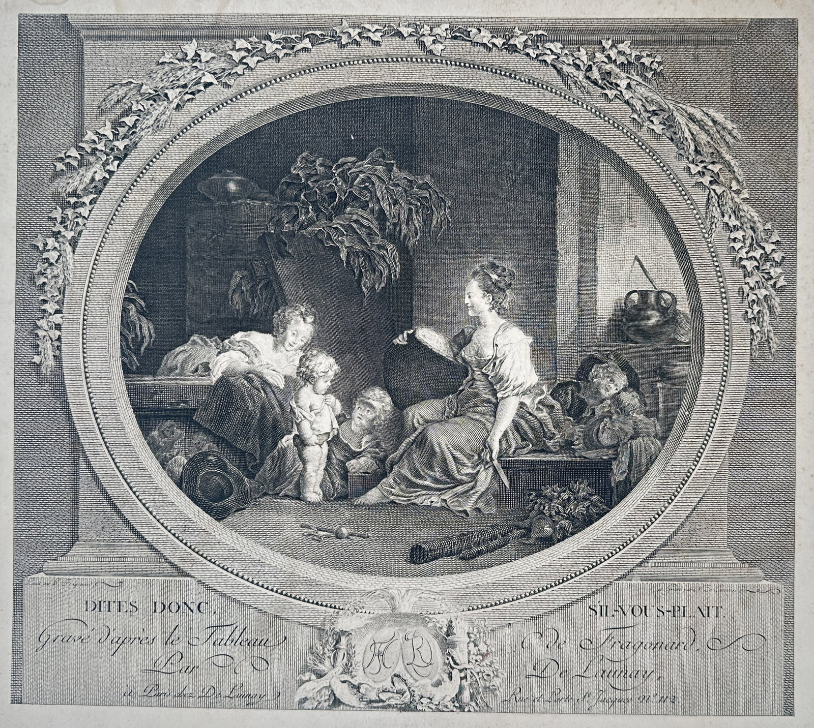 Jean-Honoré Fragonard – Dites Donc S’il Vous Plaît – Etching and Engraving (c. 1783) (1 of 2)