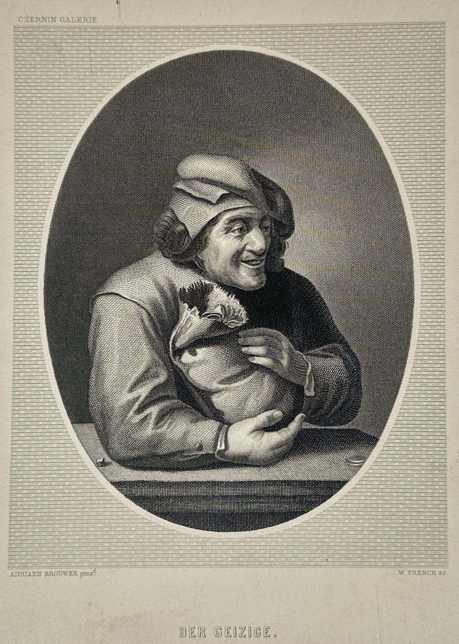 Adriaen Brouwer (160506–1638) – Peasant Interior with Three Smokers – Etching (1630–1638): "Interior with Peasants" depicts three men gathered around a barrel in a tavern setting, engaged in the act of smoking pipes and drinking from earthenware jugs. This etching is a classic example of th