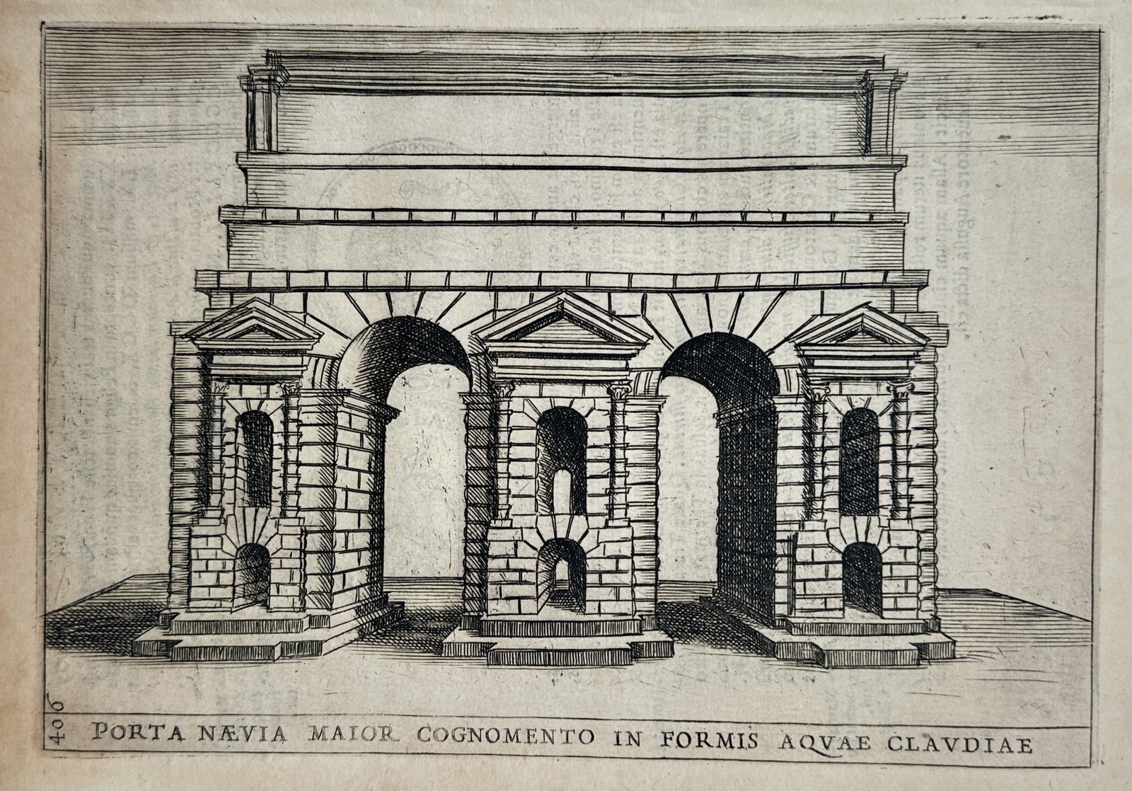 Jan Goeree (1670–1731) – View of the Porta Naevia Maior – Engraving (1704) (1 of 2)