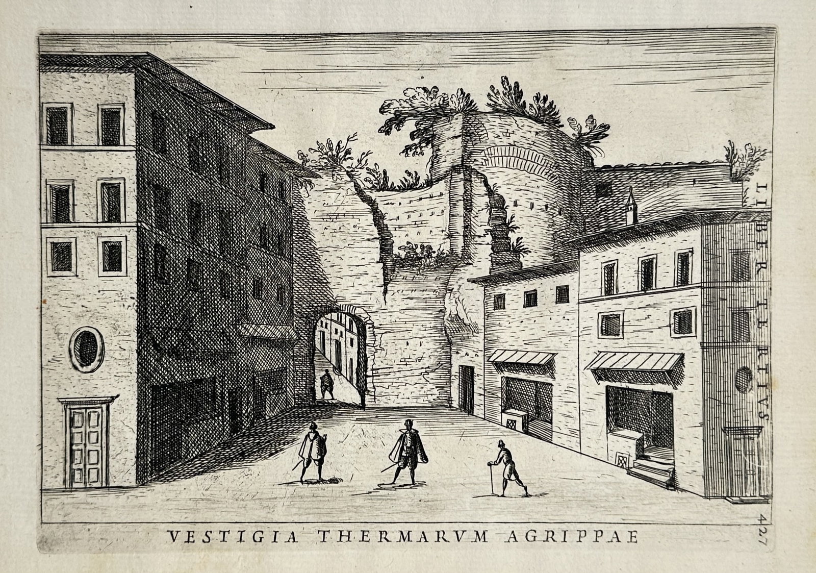 Jan Goeree (1670–1731) – View of the Baths of Agrippa Ruins – Engraving (1704) (1 of 2)
