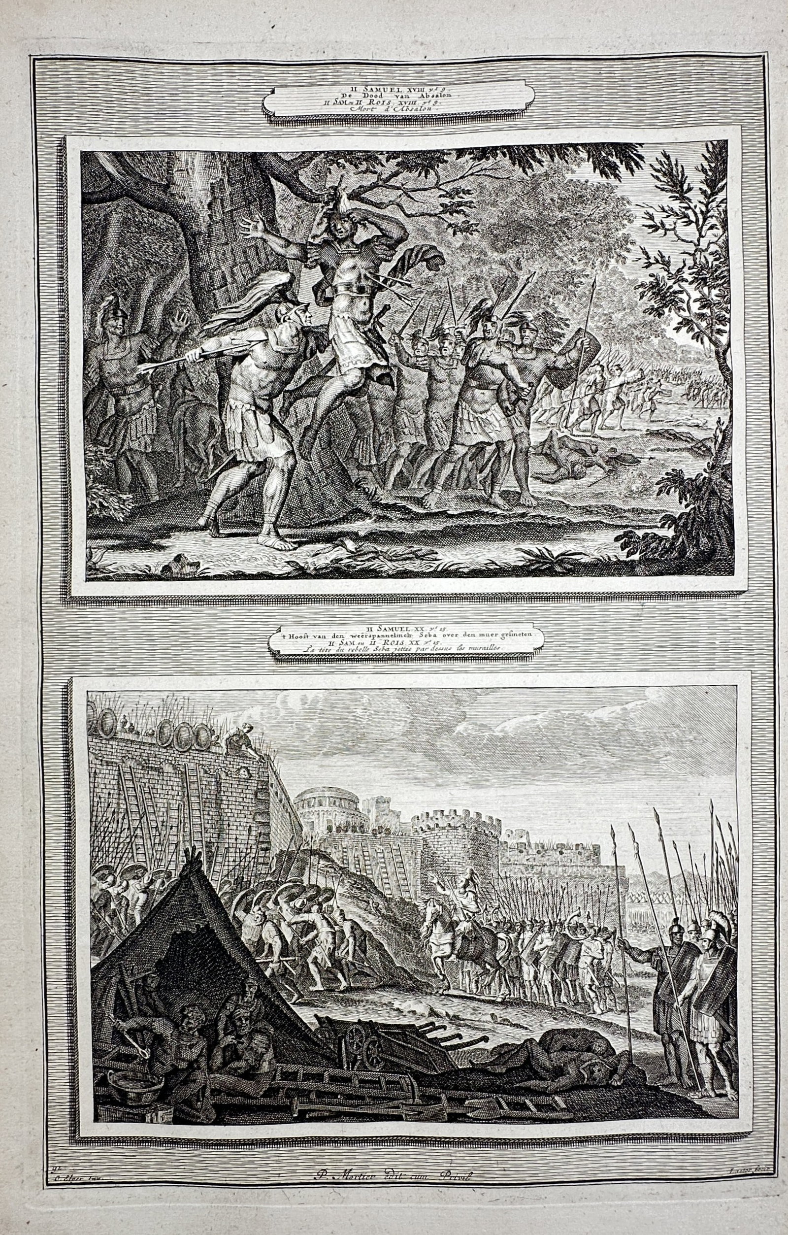 Pieter Mortier – View of the Death of Absalom and the Siege of Abel-beth-maachah (1 of 2)