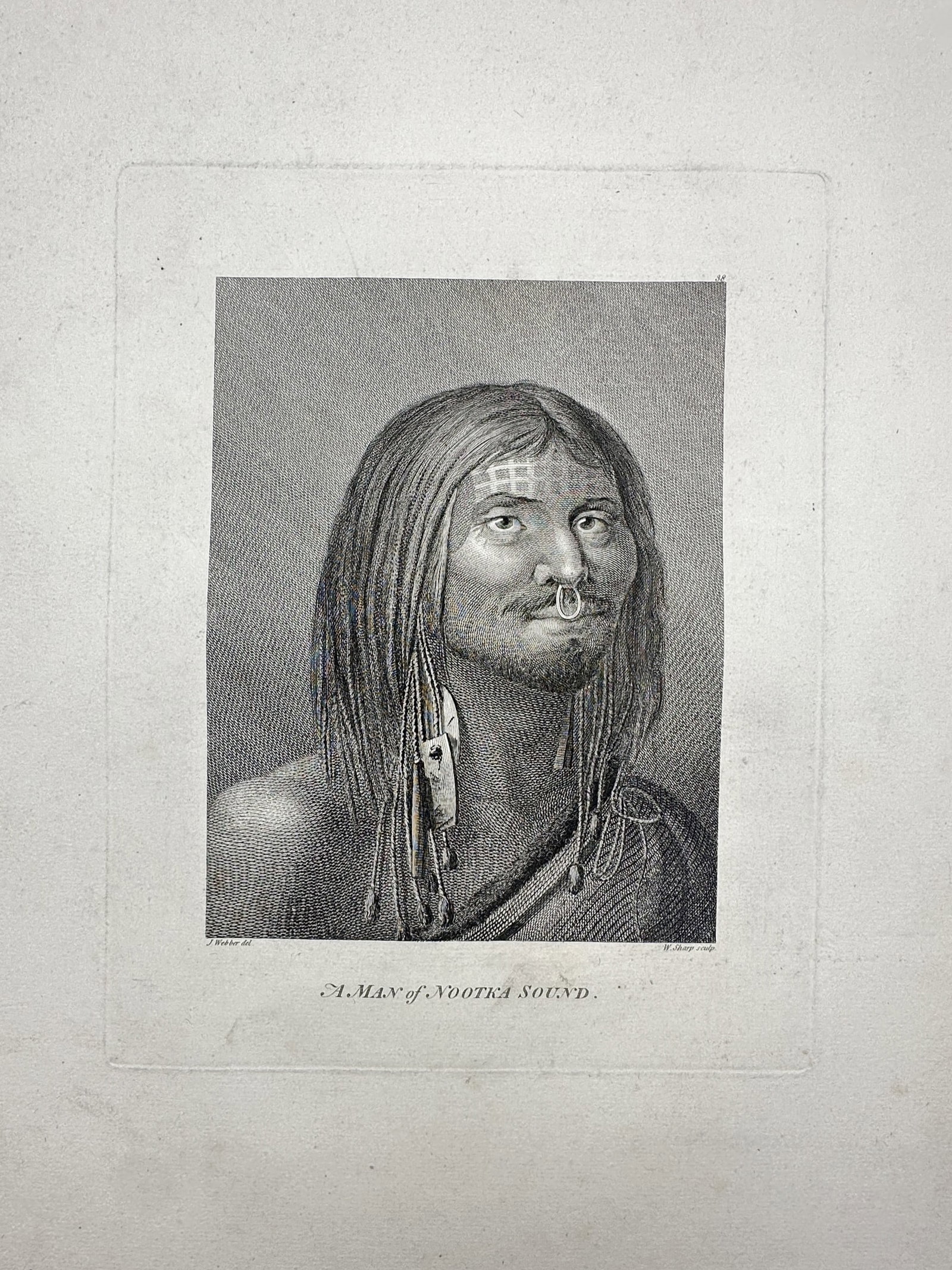 John Webber (1751-1793) – Portrait of a Man of Nootka Sound – Engraving (1784) (1 of 2)