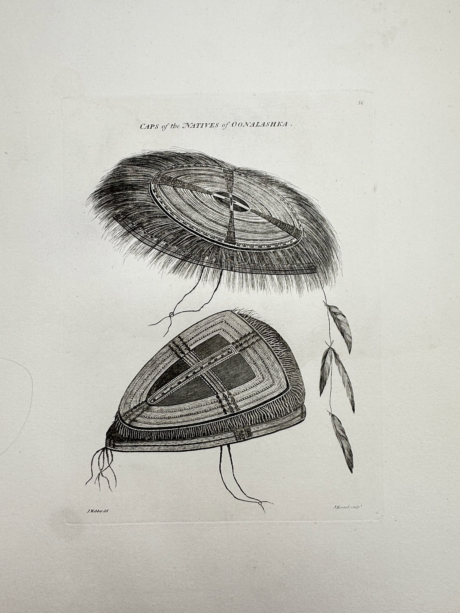 John Webber (1751-1793) – View of Caps of the Natives of Oonalashka – Engraving (1784) (1 of 2)