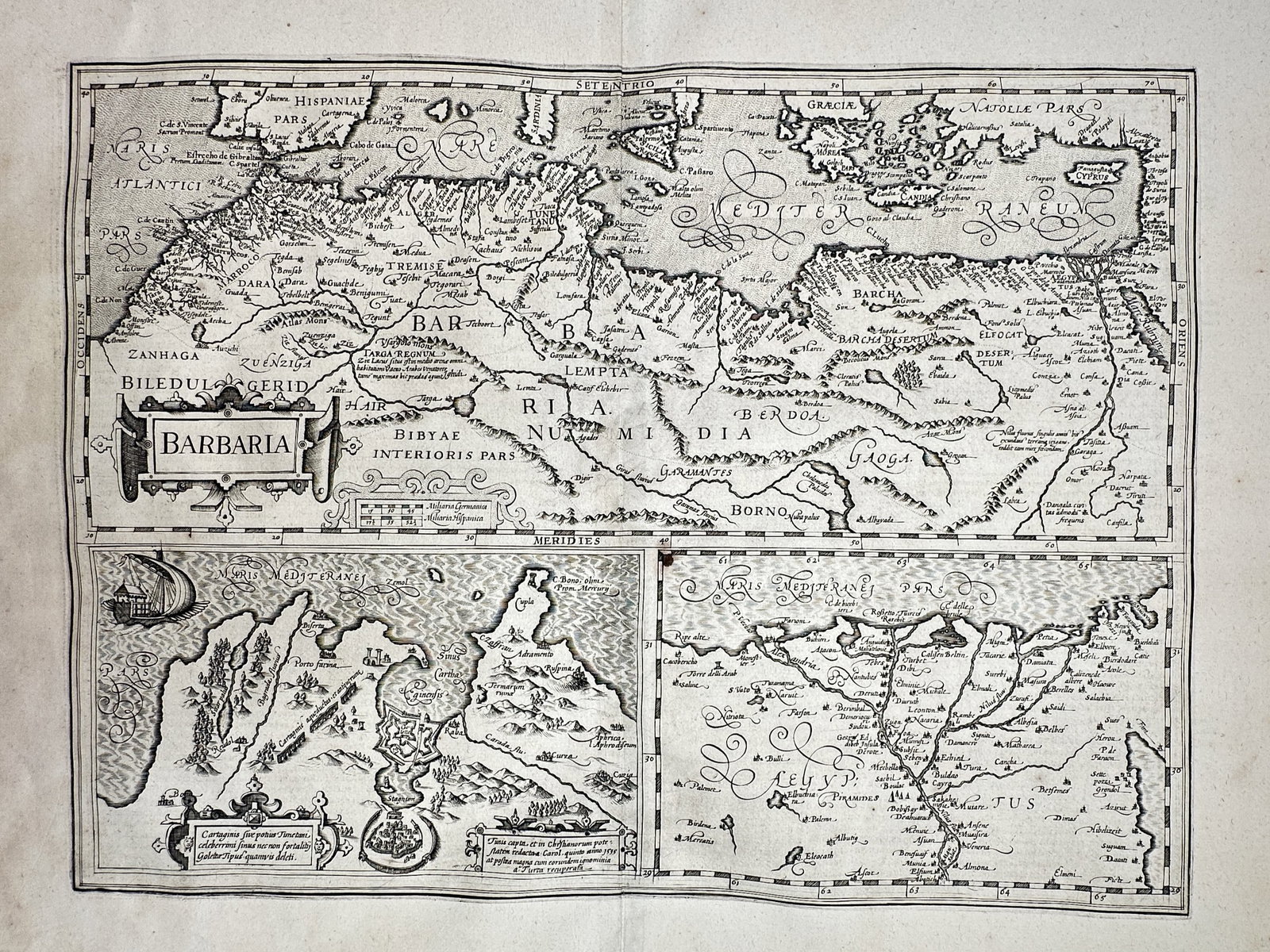 Gerardus Mercator – Map of Barbary, Egypt, and Carthage – North Africa – Engraving (1607) (1 of 2)