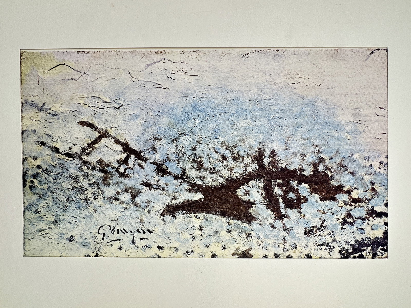Georges Braque (1882-1963), after – The Plow – Offset print (20th Century): "La Charrue." This offset print depicts a stylized, abstract interpretation of a plow within a textured landscape, reflecting the late aesthetic style of the artist. Georges Braque was a major 20th-ce