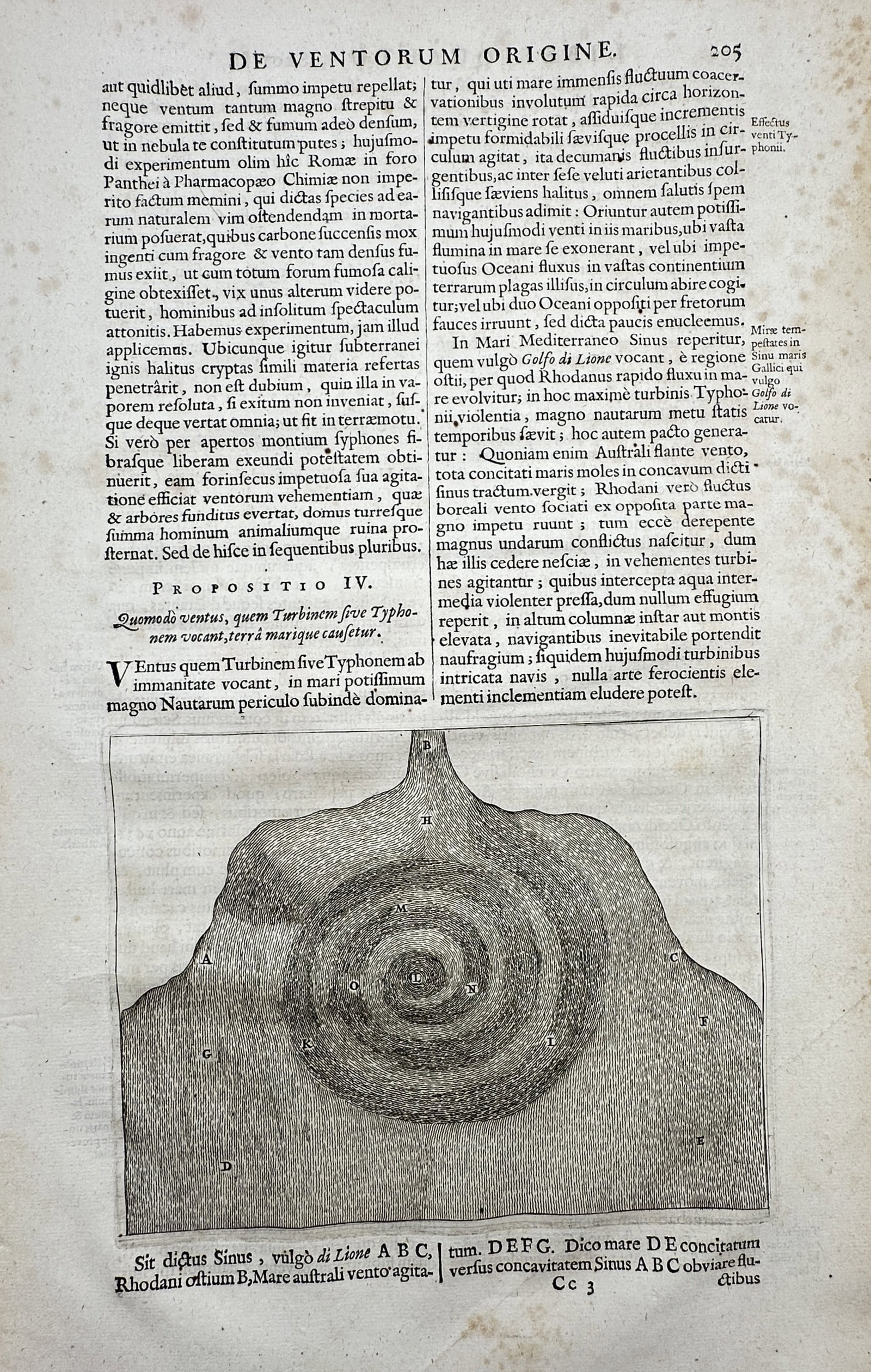 Robert Fludd (1574–1637) – View of a Whirlwind in the Gulf of Lion – Engraving (1617) (1 of 2)
