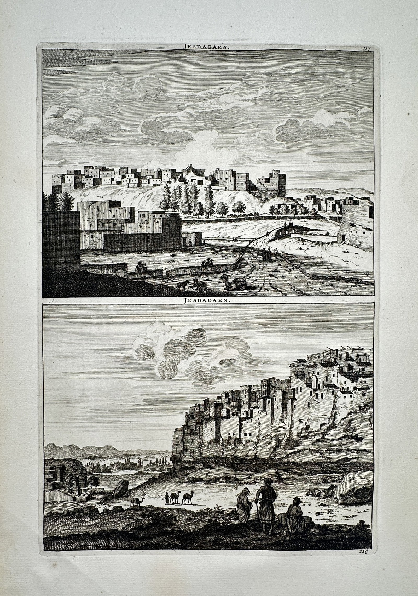 Cornelis de Bruyn (1652–1726/1727) – View of Yazdikhast – Engraving (1698) (1 of 2)