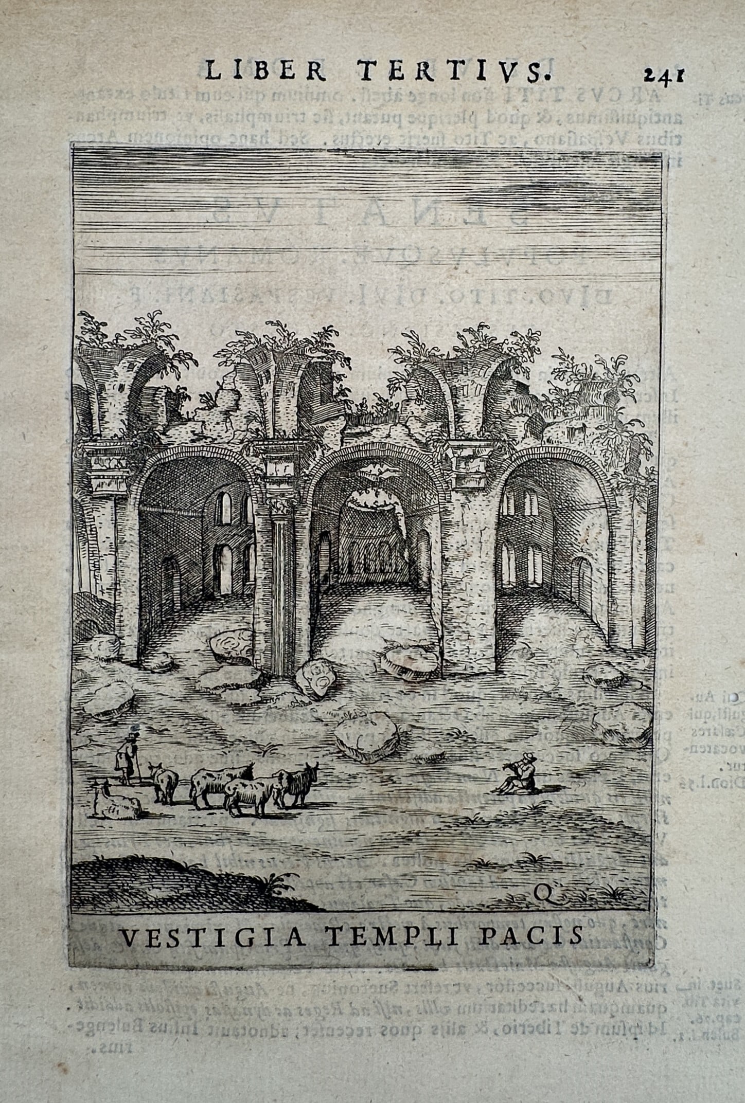 Alessandro Donati (1584-1640) – View of the Vestiges of the Temple of Peace – Etching (1633) (1 of 2)
