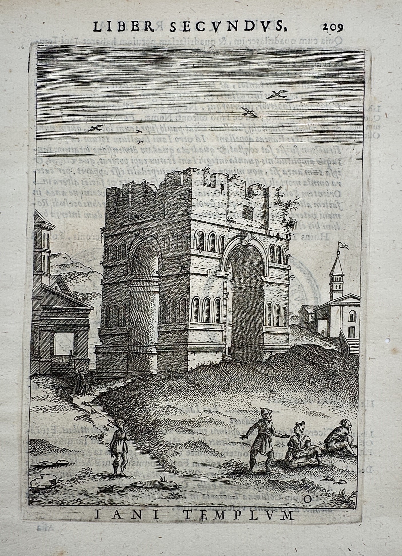 Alessandro Donati (1584-1640) – View of the Temple of Janus – Etching (1633) (1 of 2)