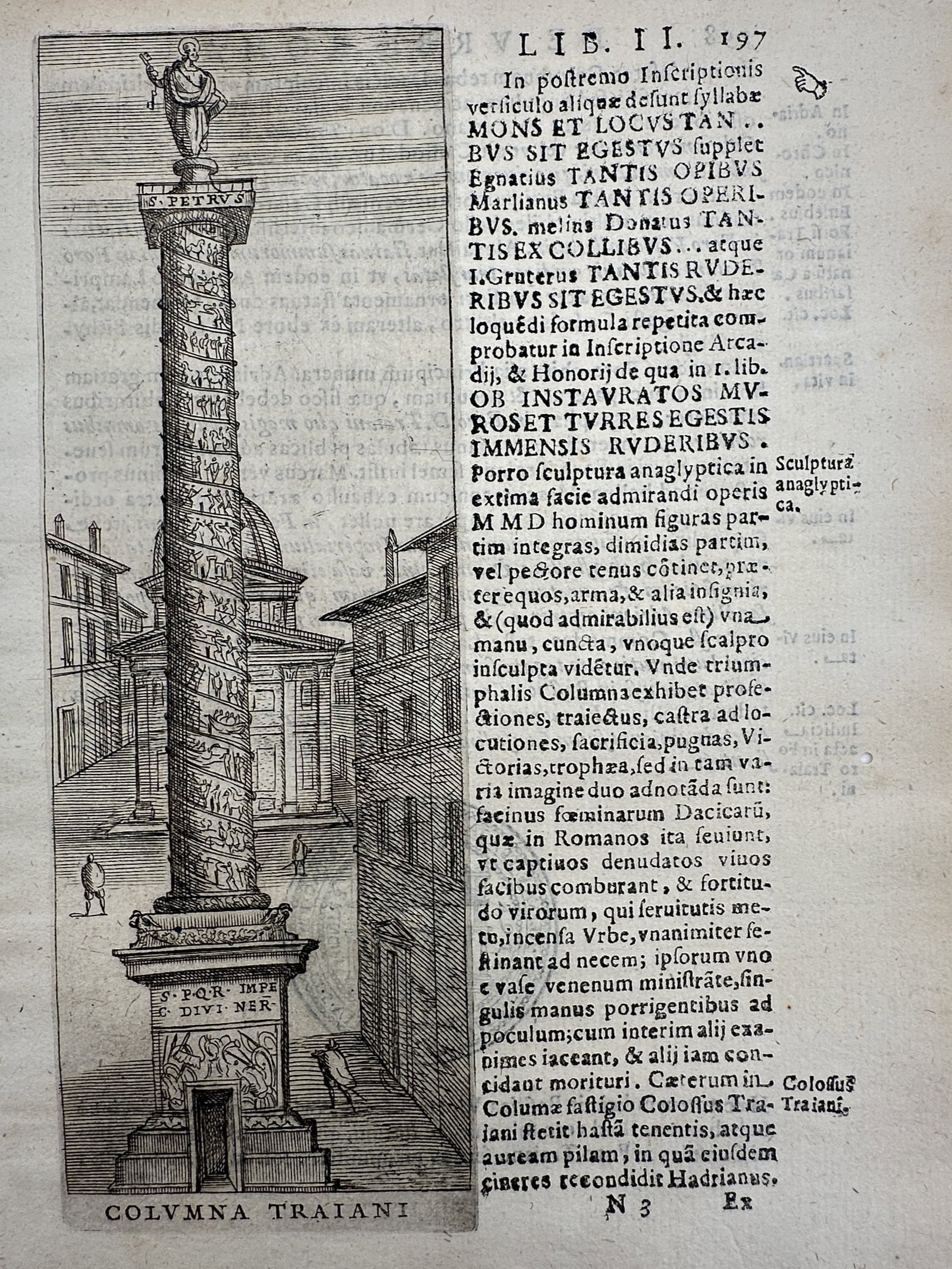 Alessandro Donati (1584-1640) – View of Trajan's Column – Etching (1633) (1 of 2)