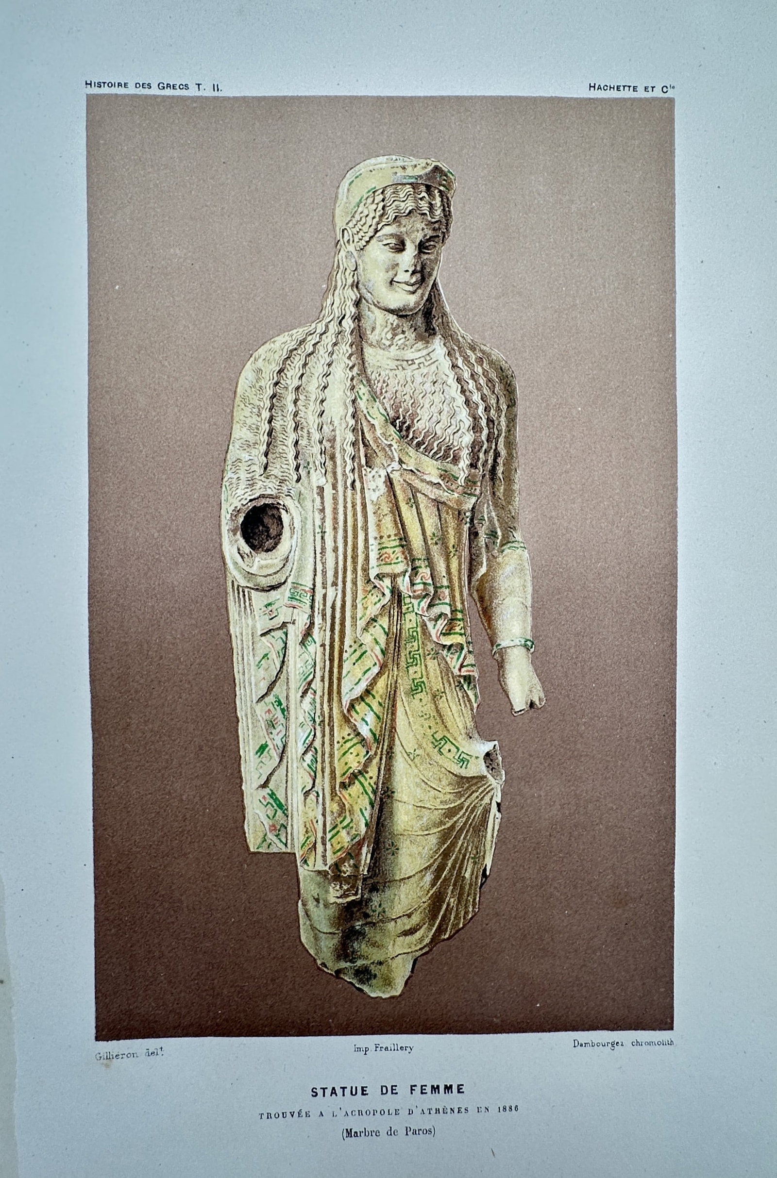 Victor Duruy (1811–1894) – Statue of a Woman found on the Acropolis – Greece – (1 of 2)